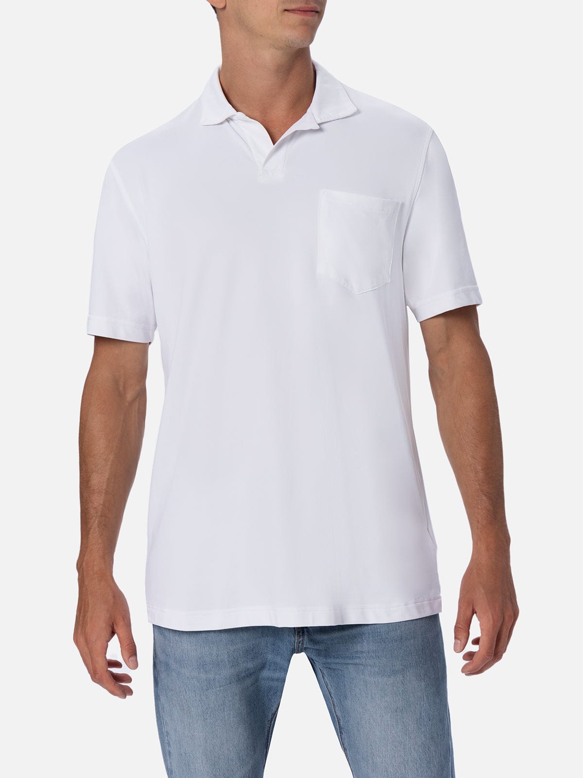 Mc2 Saint Barth Man Off-white Technical Piquet Polo Shirt Camber In White