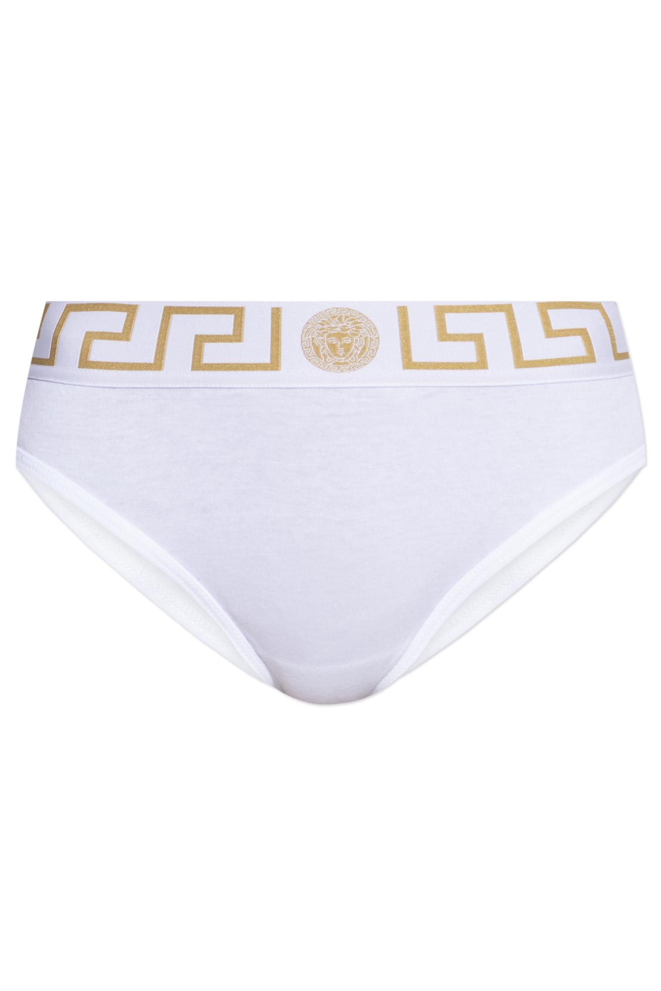Versace Greca Border Briefs In White