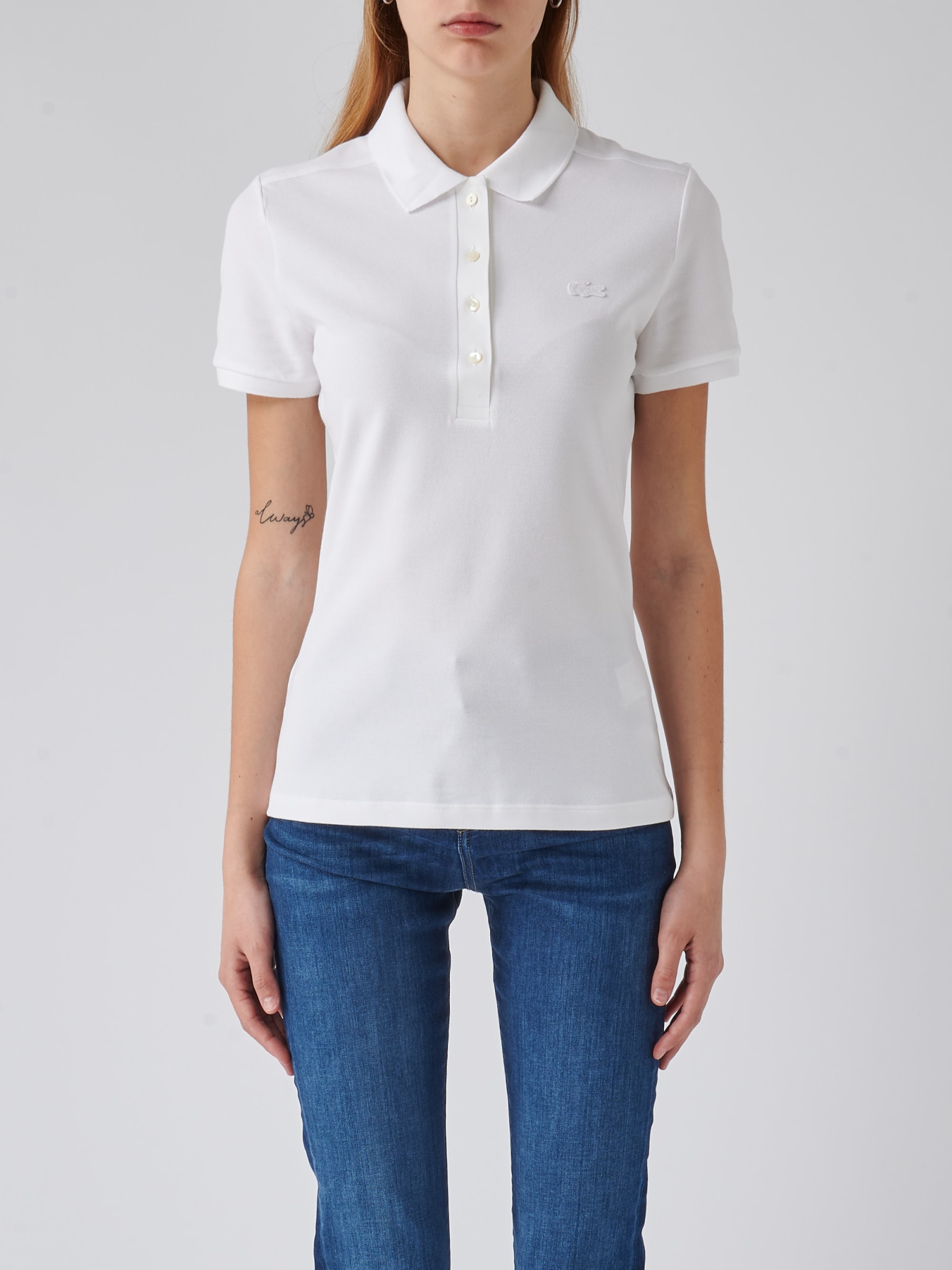 Lacoste Cotton T-shirt In Bianco