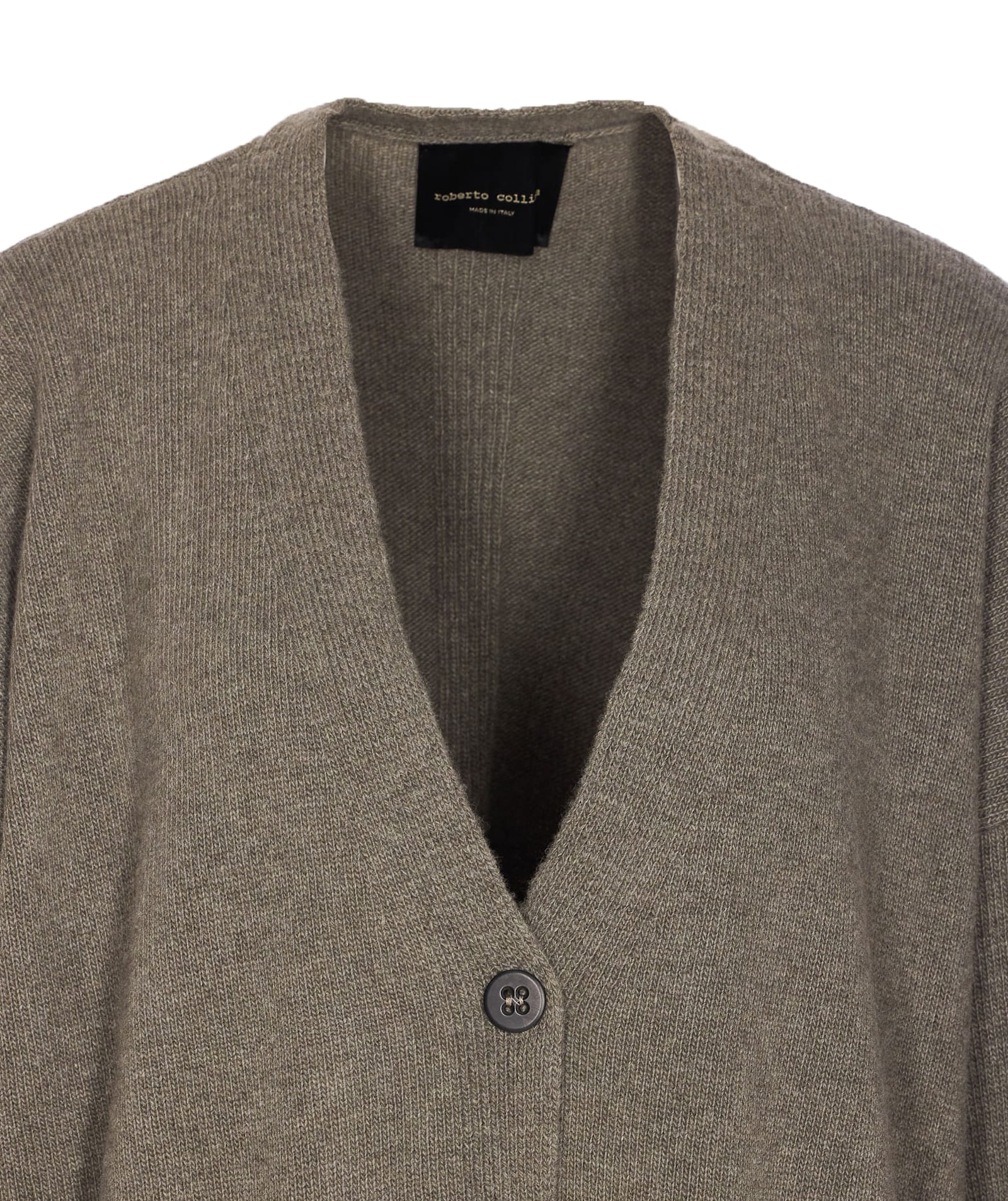 Roberto Collina Knitwear Cardigan With Front Pockets And V-neckline In Green