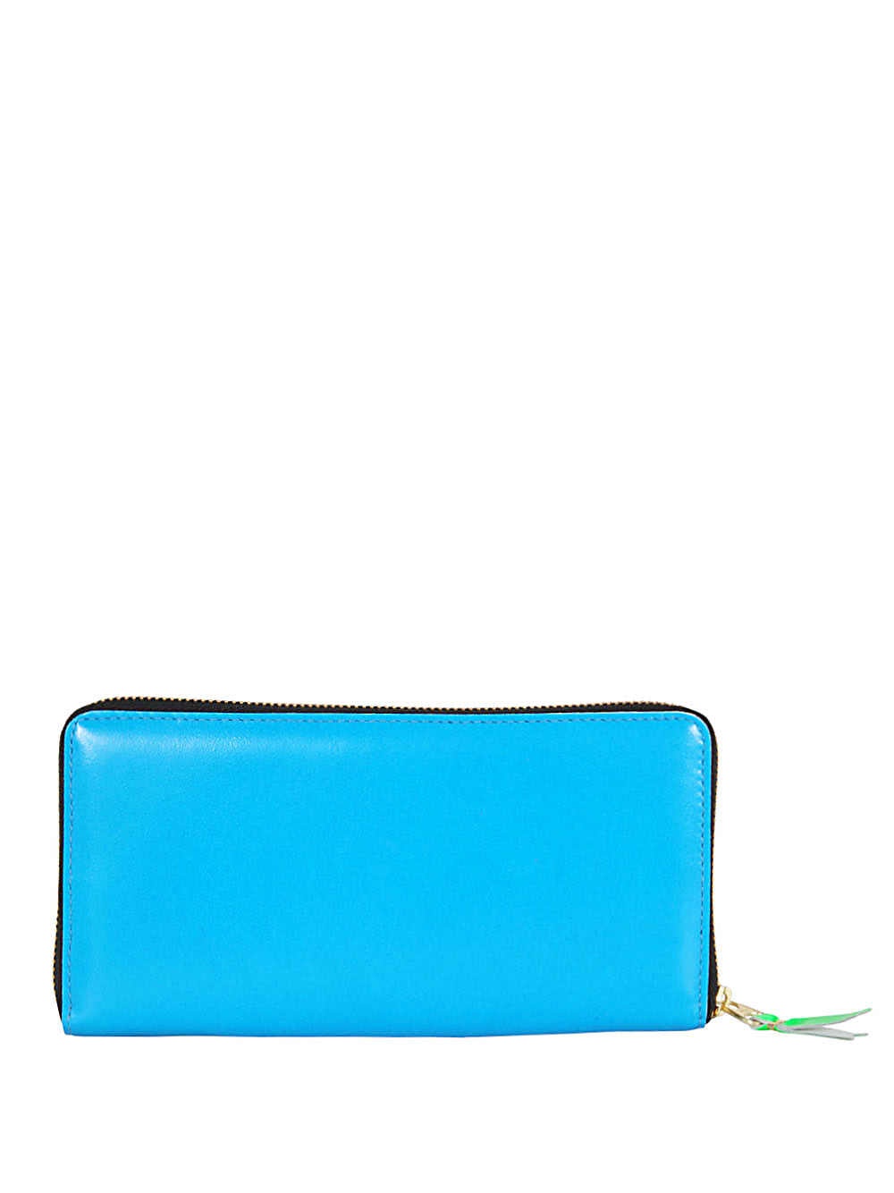 Comme Des Garçons Super Fluo Leather Line Wallet In Blue