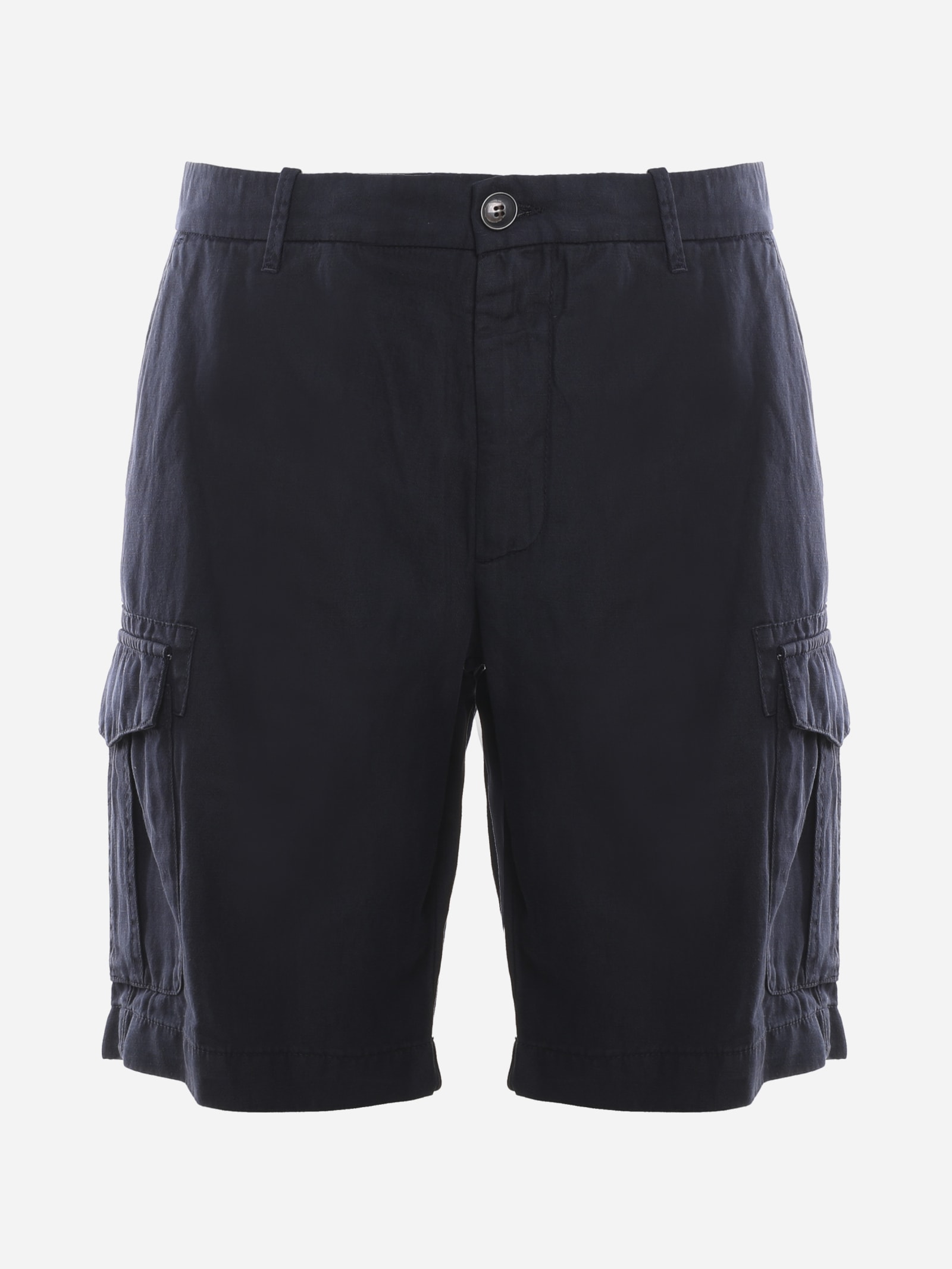 Eleventy Cargo Bermuda Shorts Made Of Cotton And Linen