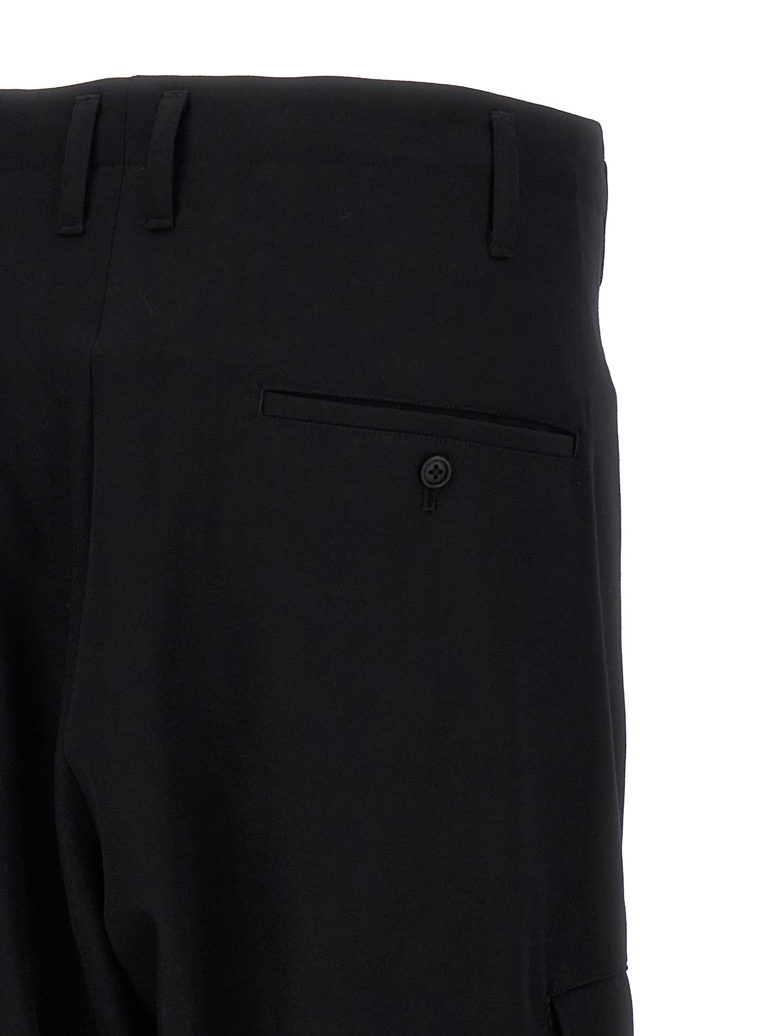 Shop Yohji Yamamoto Tab Wide P Pants In Black