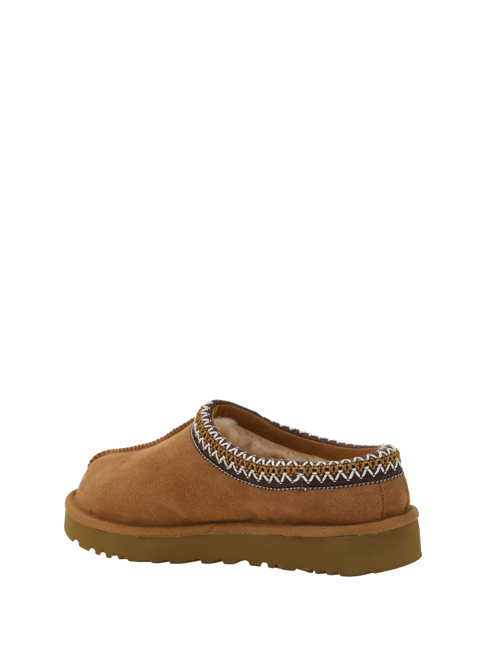 Ugg Tasman Beige Mules With Embossed Logo In Suede Woman In Brown