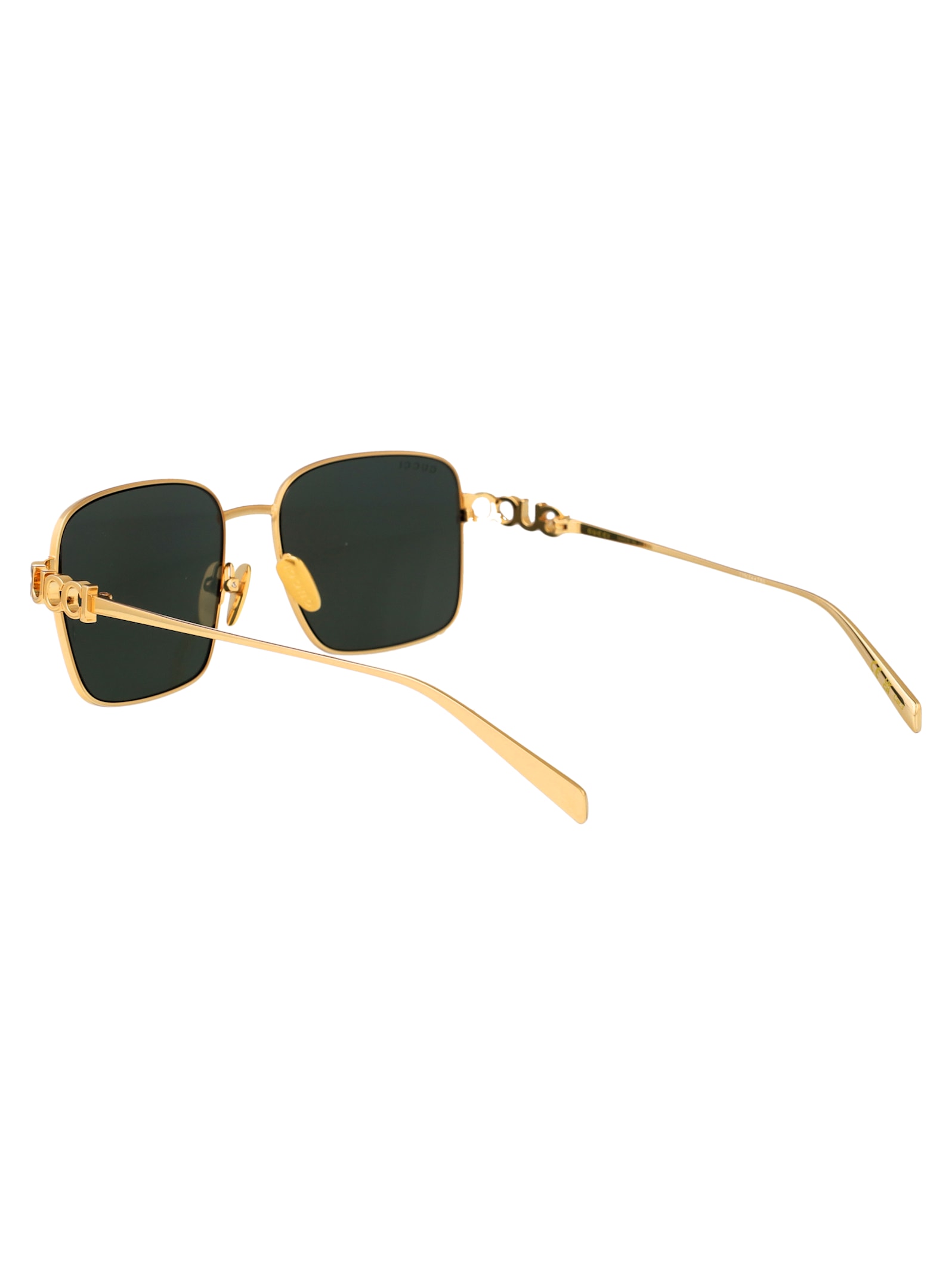 Gucci Gold-gold-grey Metal Sunglasses In Gold