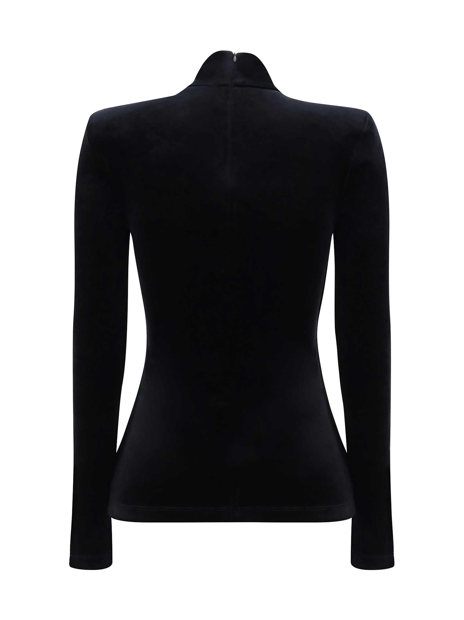 Shop Balmain Turtleneck Long Sleeve Jersey In Noir