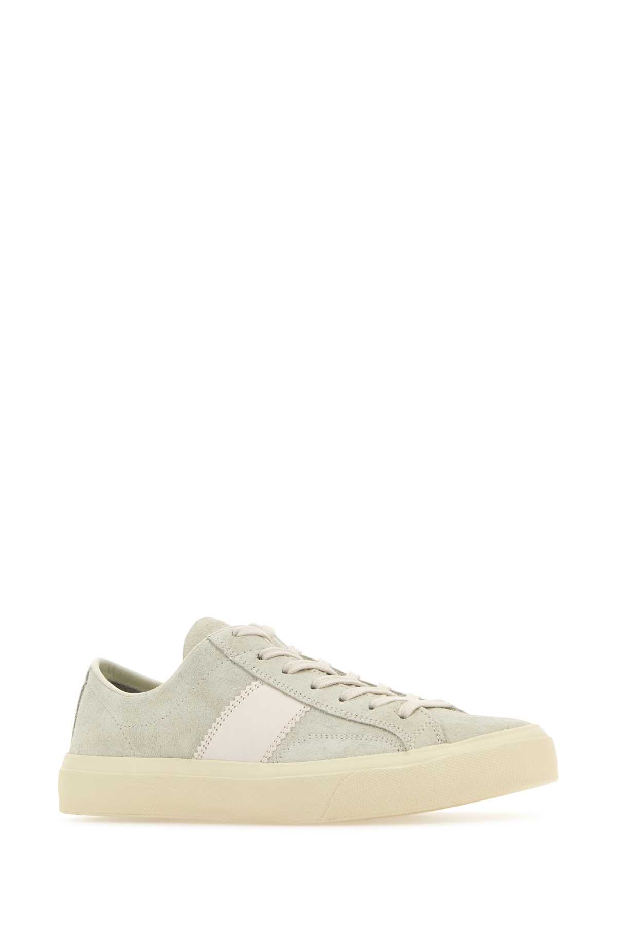 Shop Tom Ford Light-grey Suede Cambridge Sneakers In 3ww01