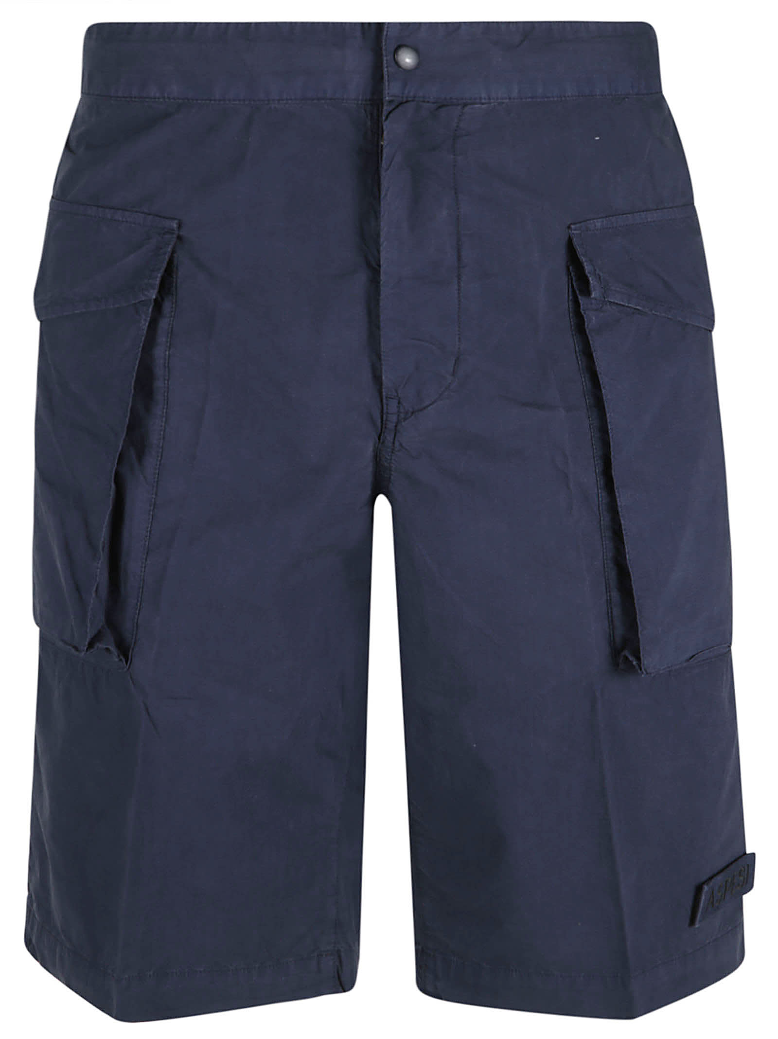 Shop Aspesi Cargo Buttoned Shorts In Navy