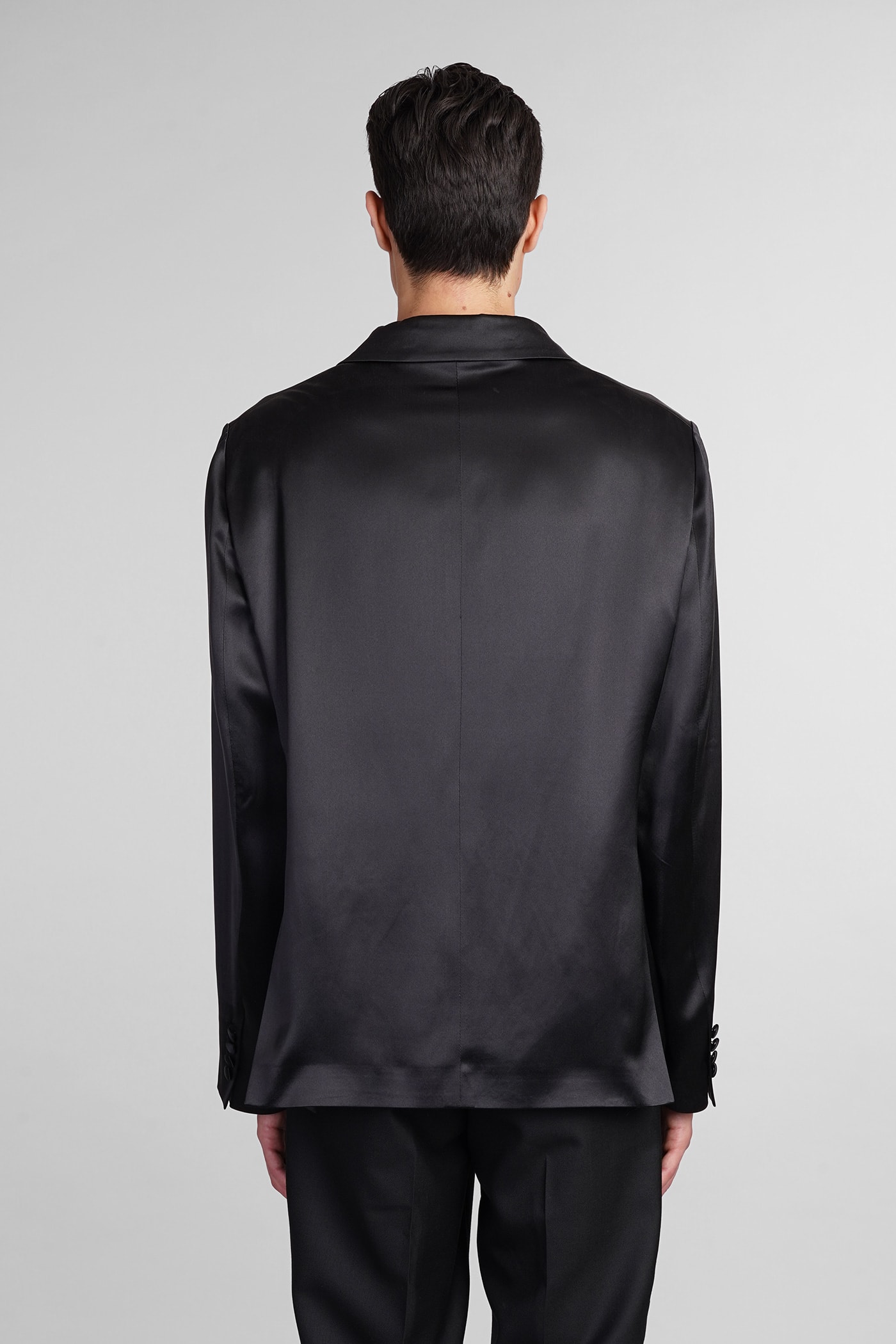 Shop 4sdesigns Blazer In Black Silk