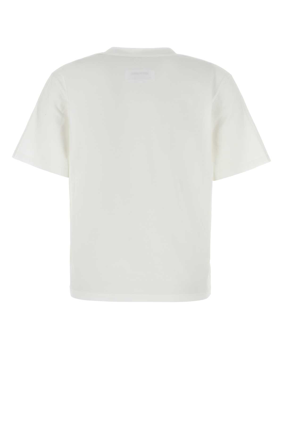 Mm6 Maison Margiela Mm6 By Maison Margiela Relaxed-fit Cotton T-shirt With Subtle Logo Detail In Offwhite