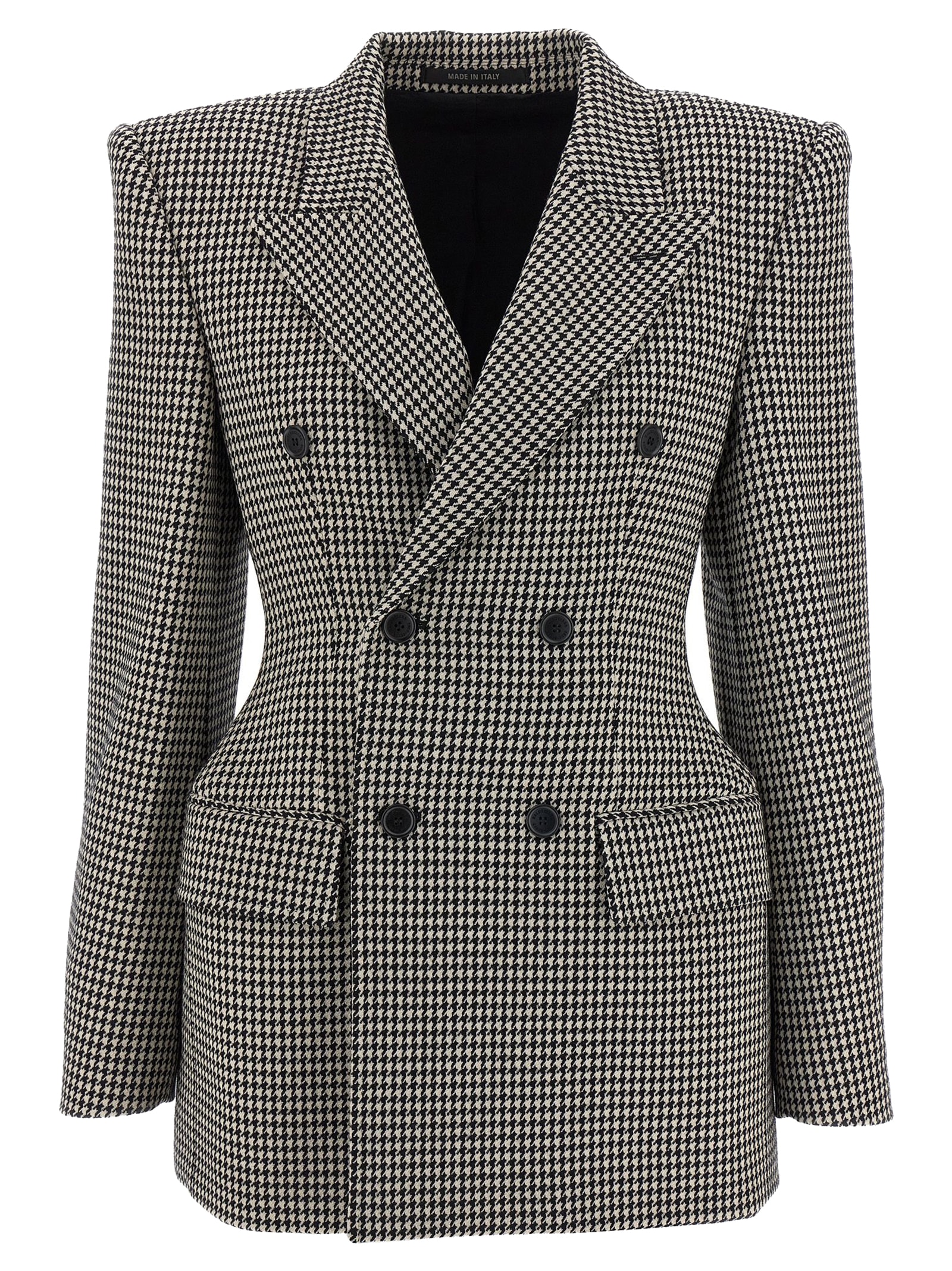 Balenciaga Embroidered Wool Blazer In Black