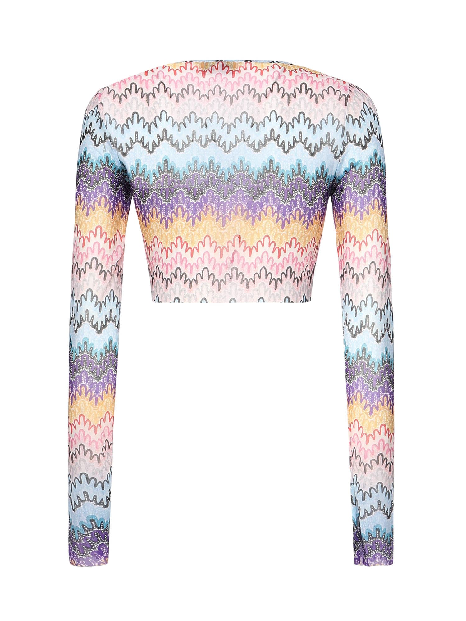 Missoni Wave-pattern Long-sleeve Top In Multi