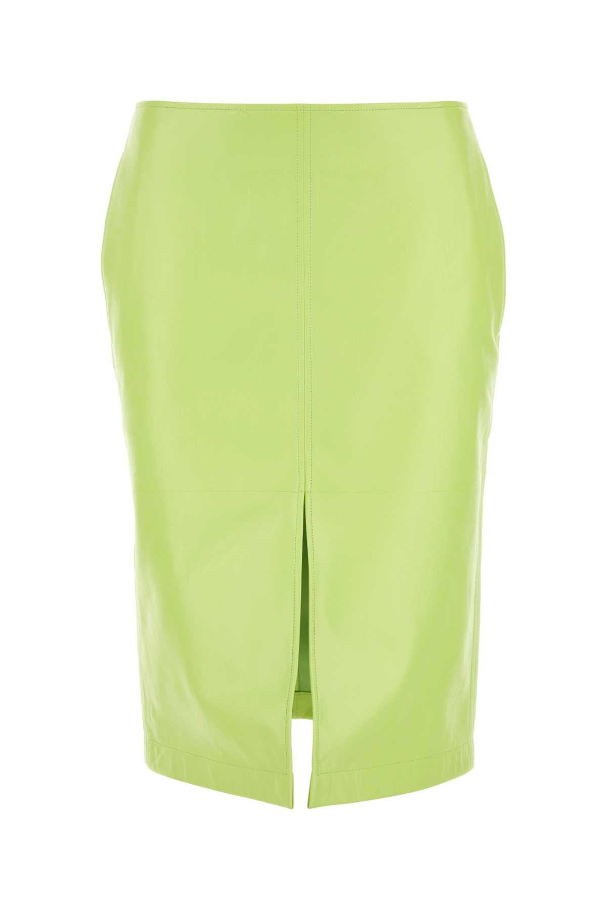 Bottega Veneta Shearling Knee-length Skirt With Front Slit In Fennel