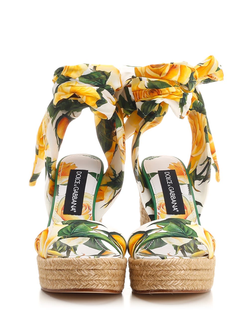 Shop Dolce & Gabbana Wedge Sandals In Gialla