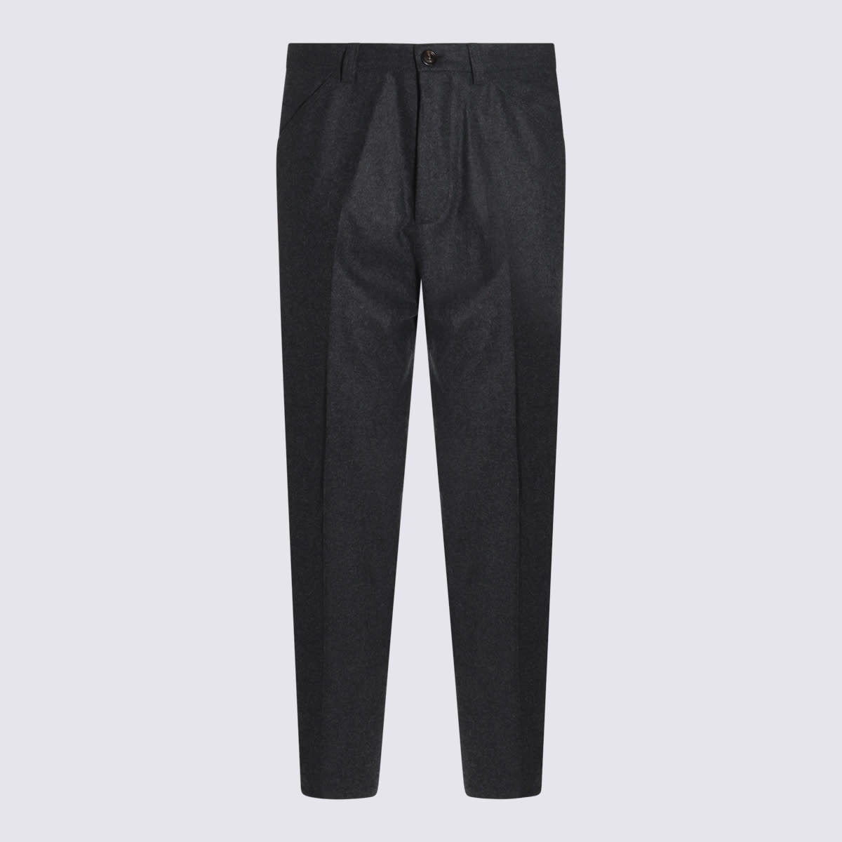 Shop Brunello Cucinelli Grey Wool Pants