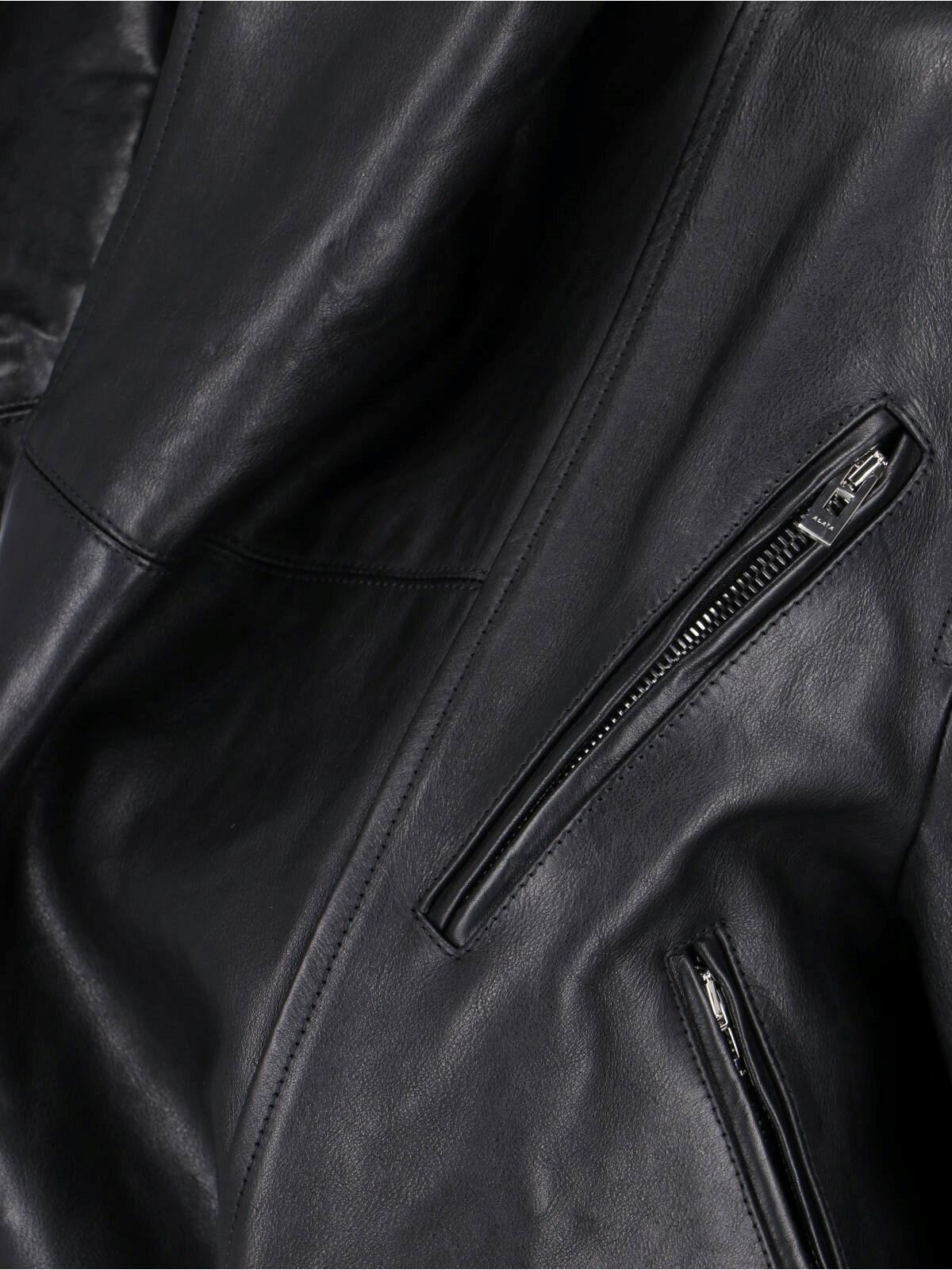 Shop Alaïa Biker Hooded Jacket In Black