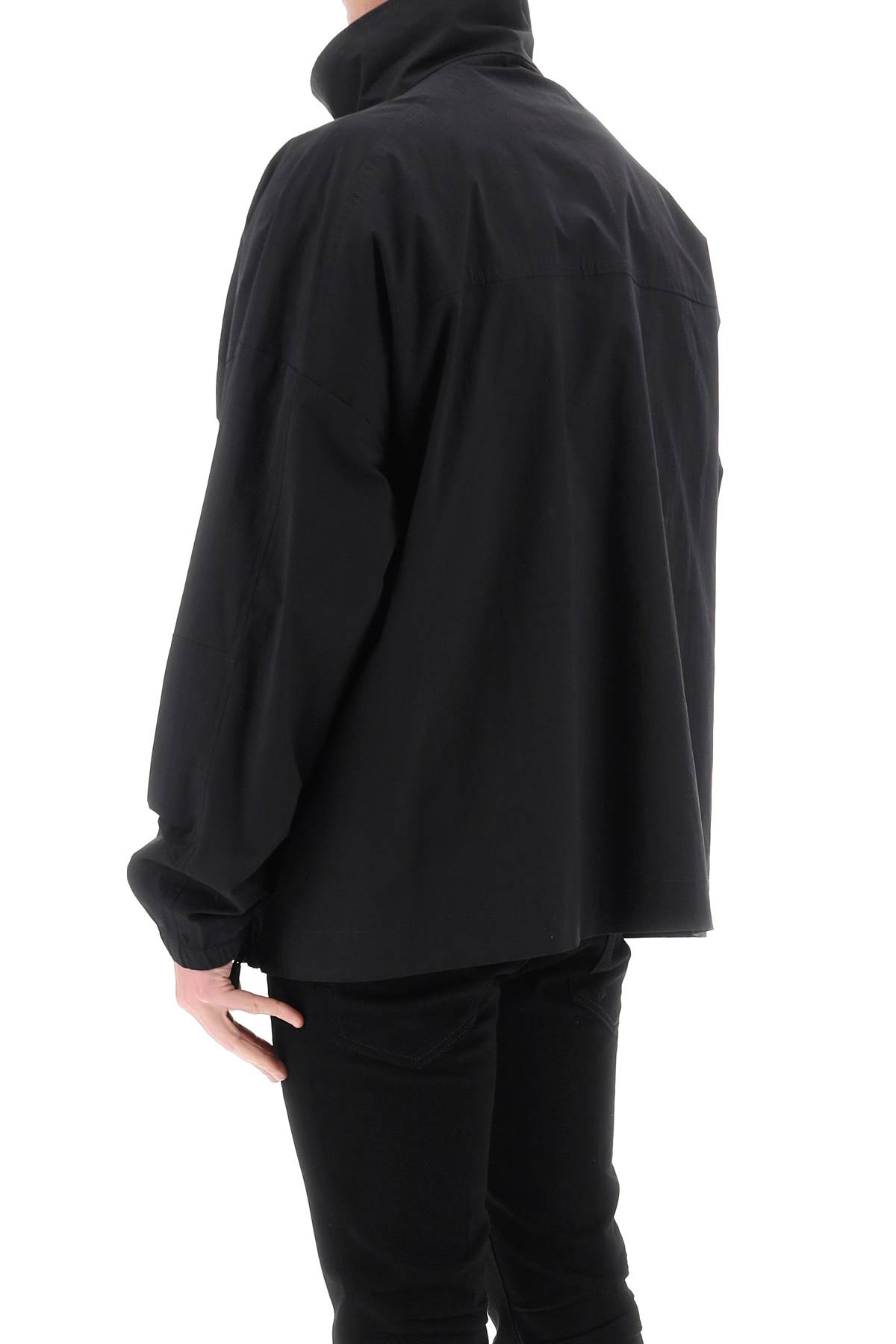 Dsquared2 Logo-print Poplin Half-zip Jacket In Black (black)