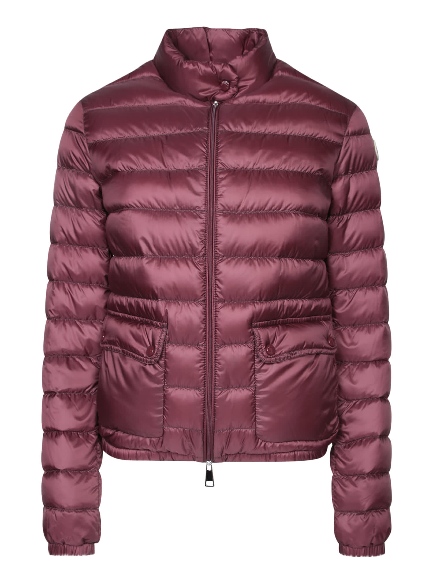 Shop Moncler Lans Down Jacket Bordeaux