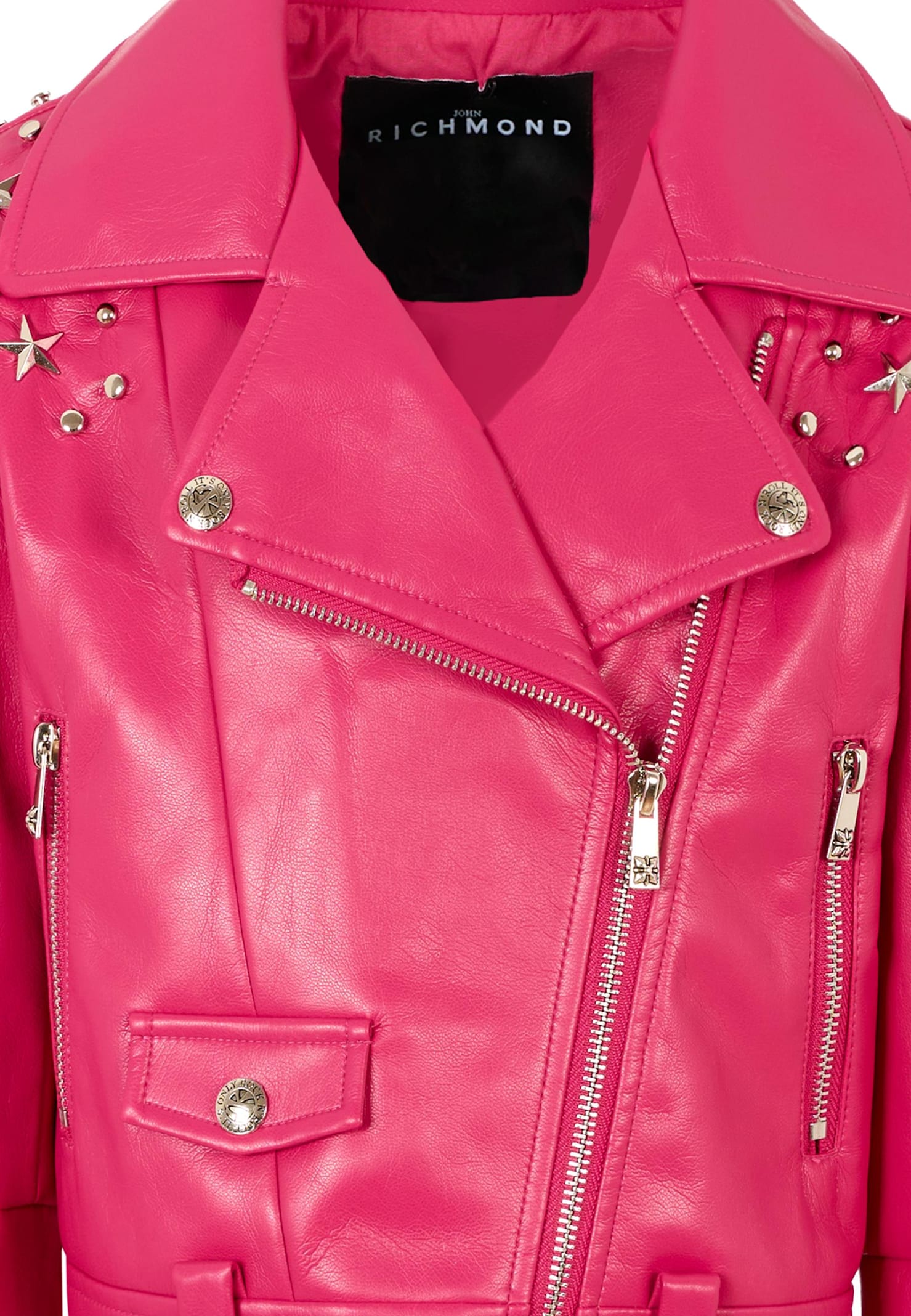 Richmond Fuchsia Jacket For Girl With Studs In Pink