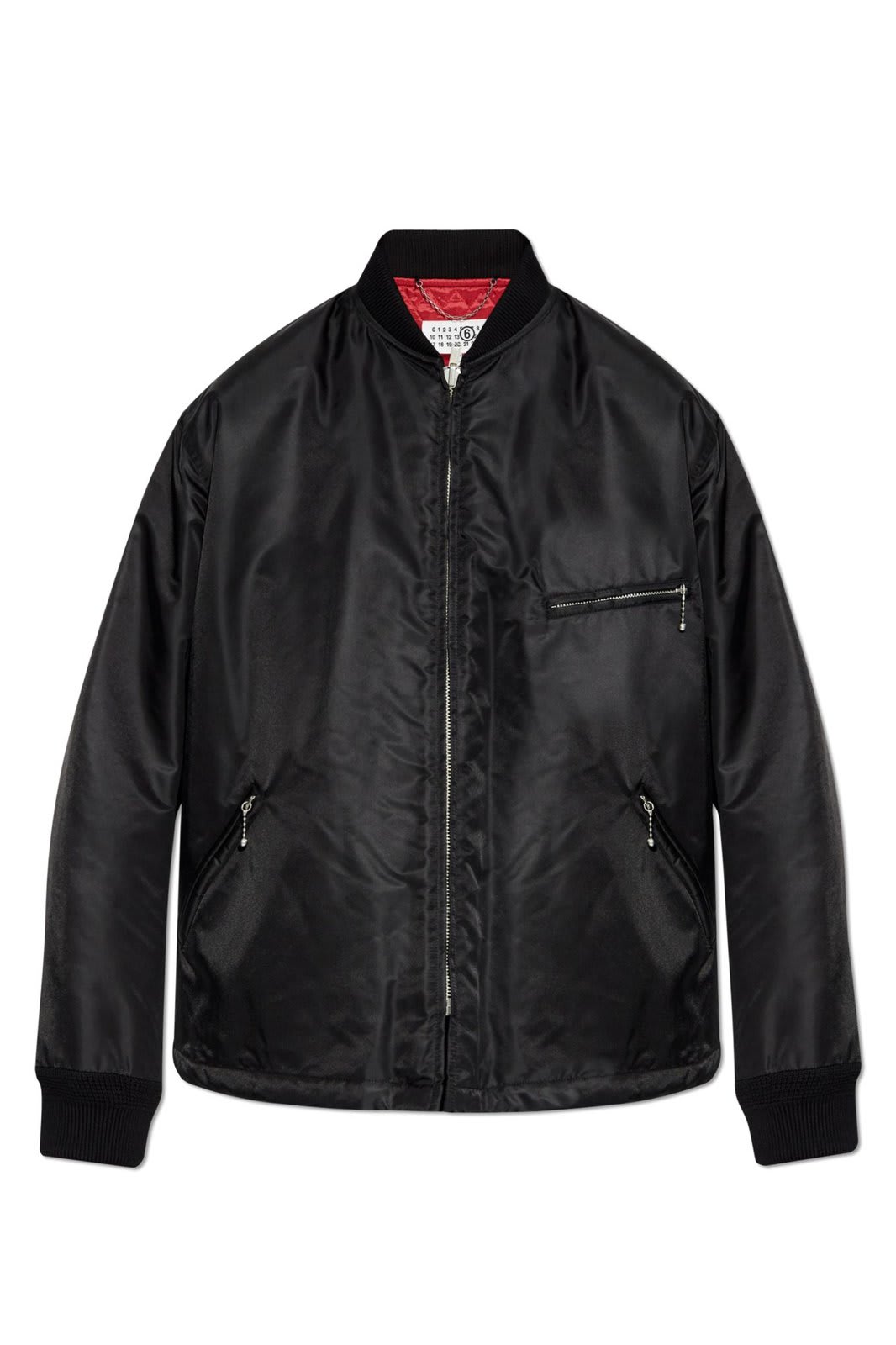 Shop Mm6 Maison Margiela Loose Fit Bomber Jacket In Black