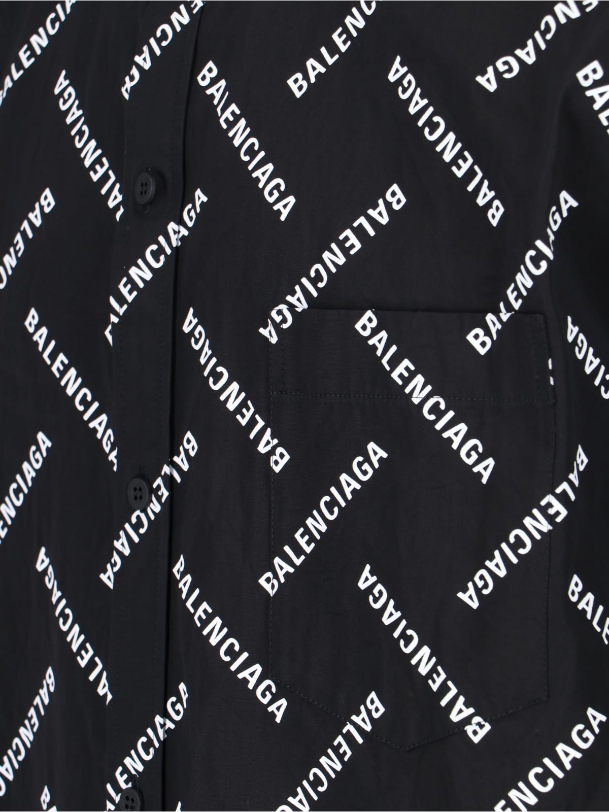 Shop Balenciaga All-over Logo Shirt In Black
