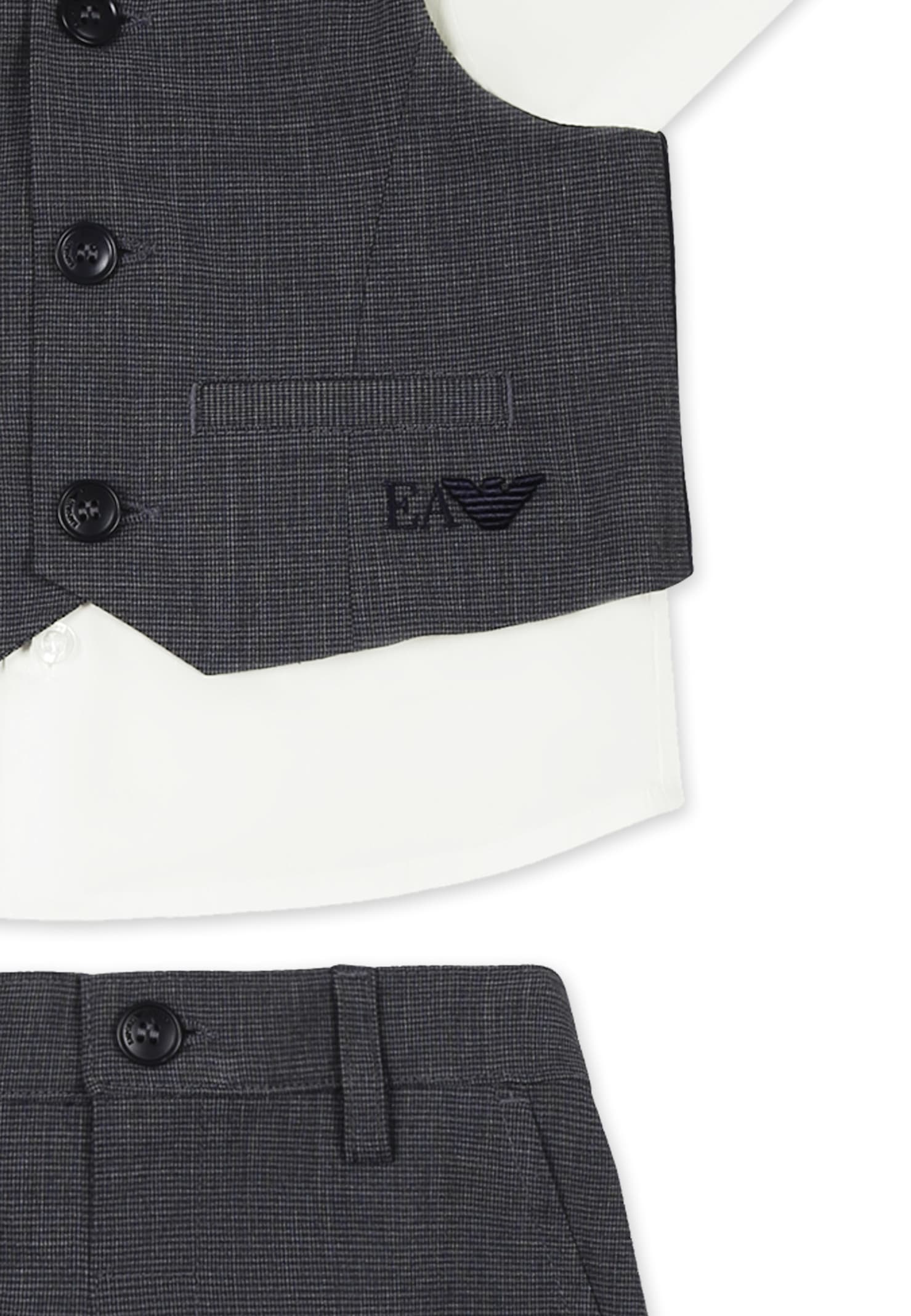 Emporio Armani Blue Set For Baby Boy With Iconic Logo In Multicolor