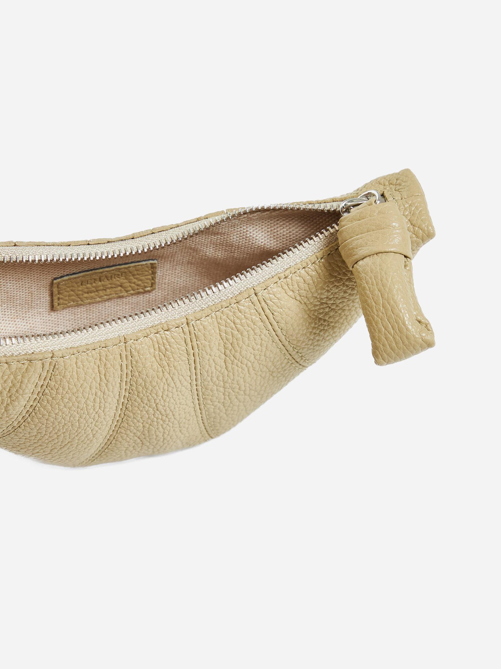 Shop Lemaire Croissant Leather Coin Purse In Dusty Sage