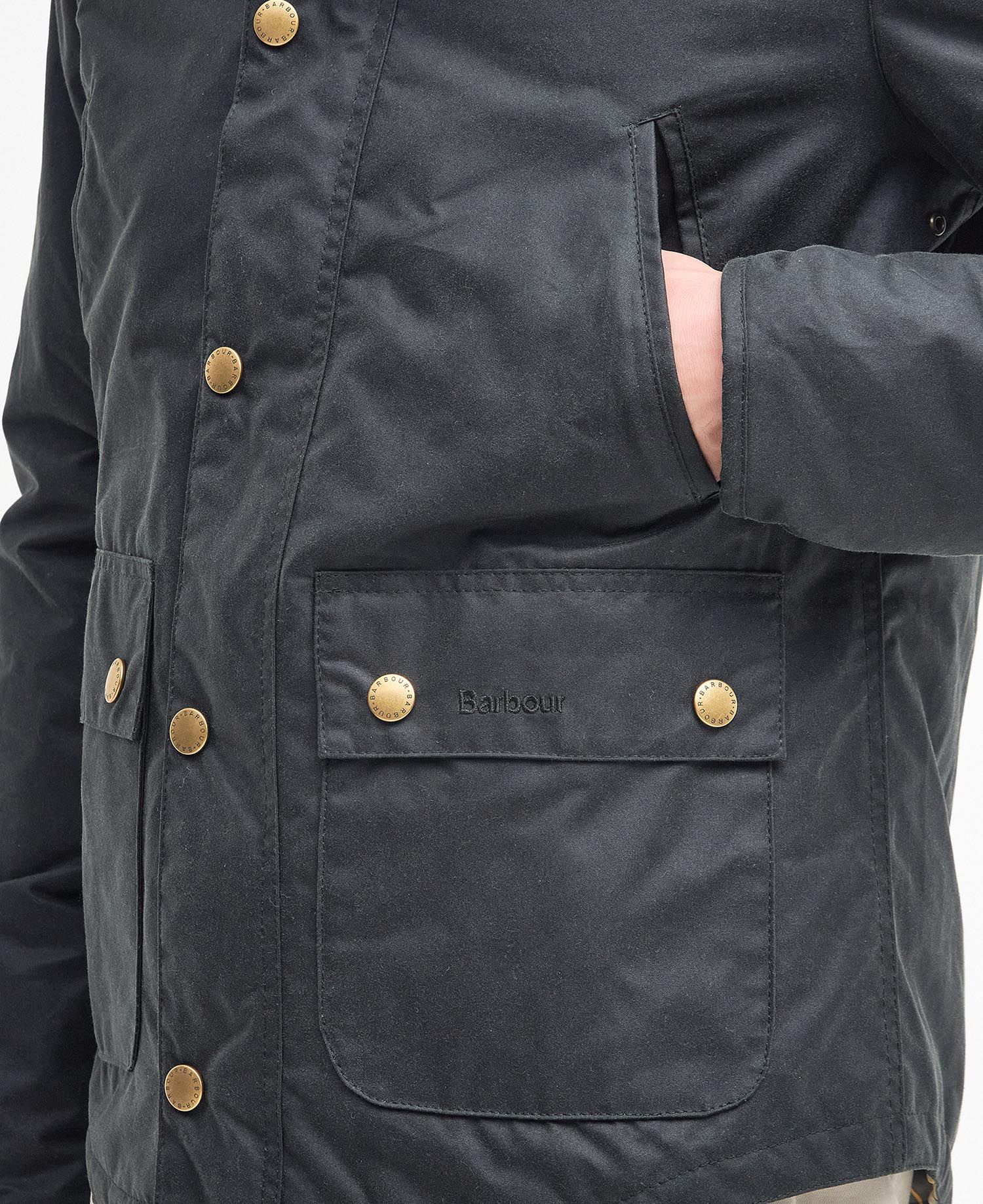 Shop Barbour Reelin Wax Jacket In Salvia