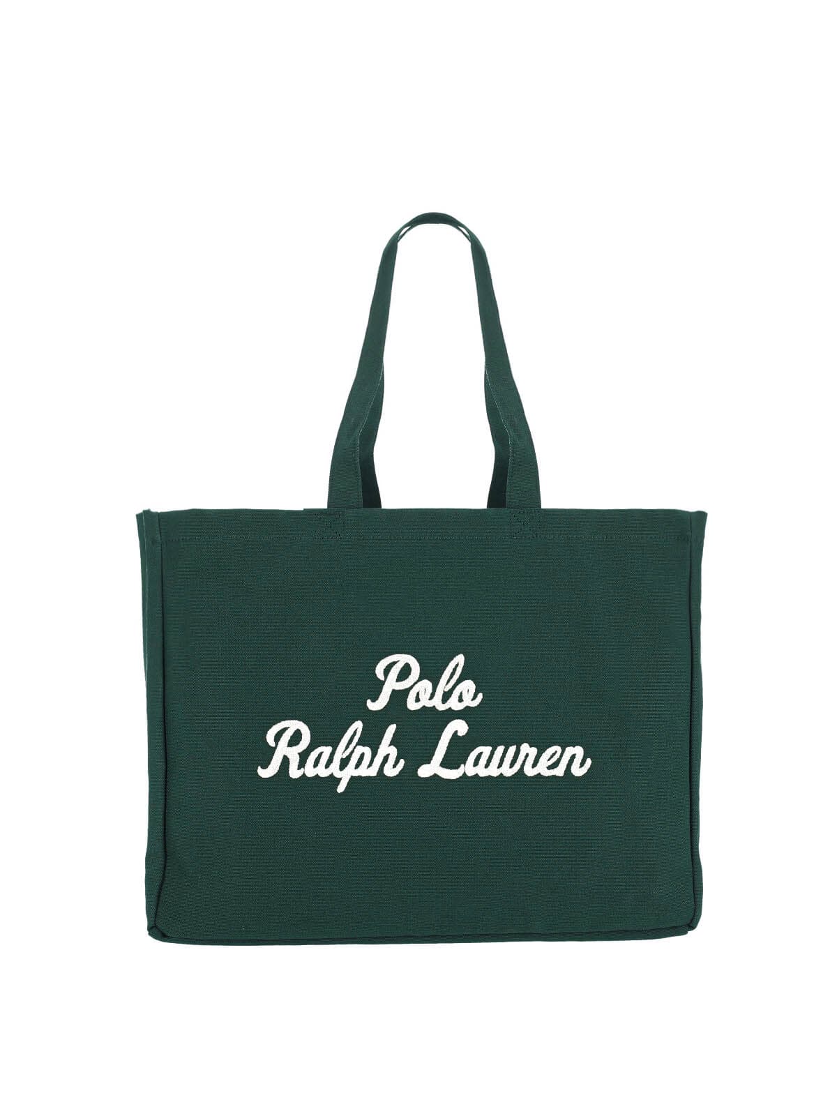 Polo Ralph Lauren Cotton Logo Tote Bag In Green