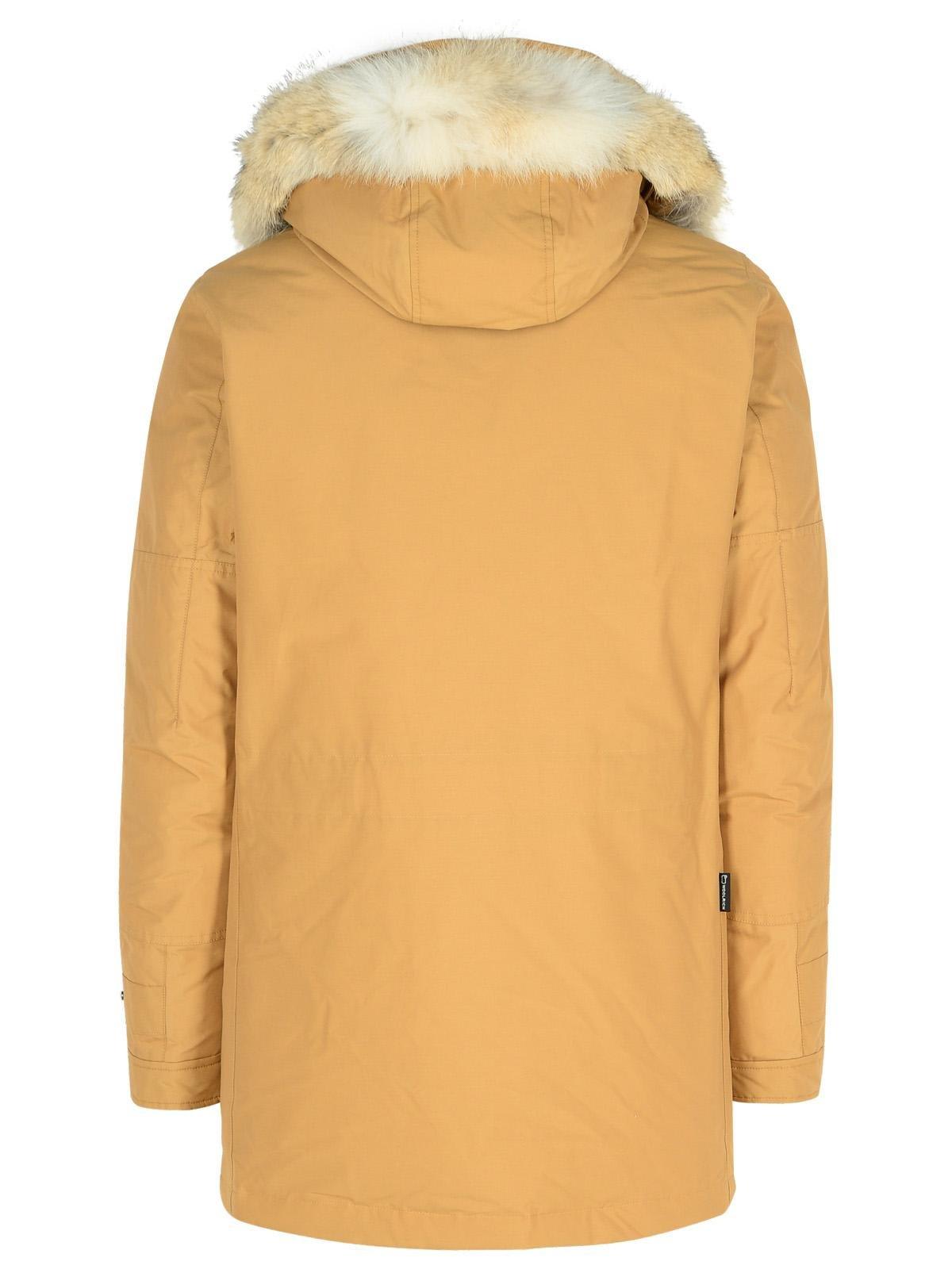 Shop Woolrich Fur Trim Polar Parka In Gold Kaki