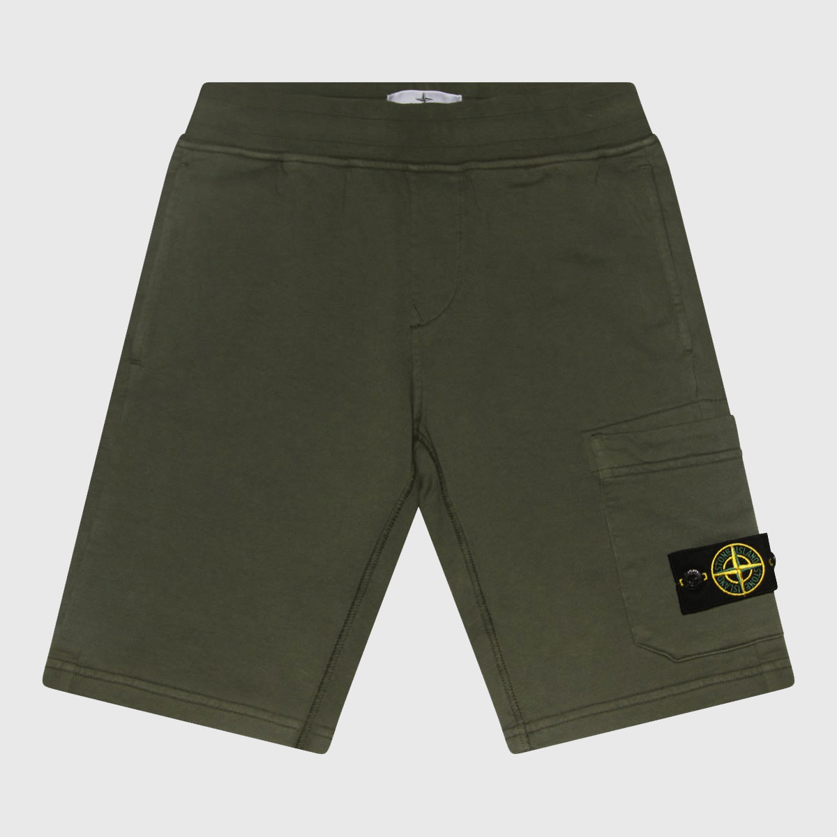 Stone Island Dark Green Cotton Shorts In Military Green