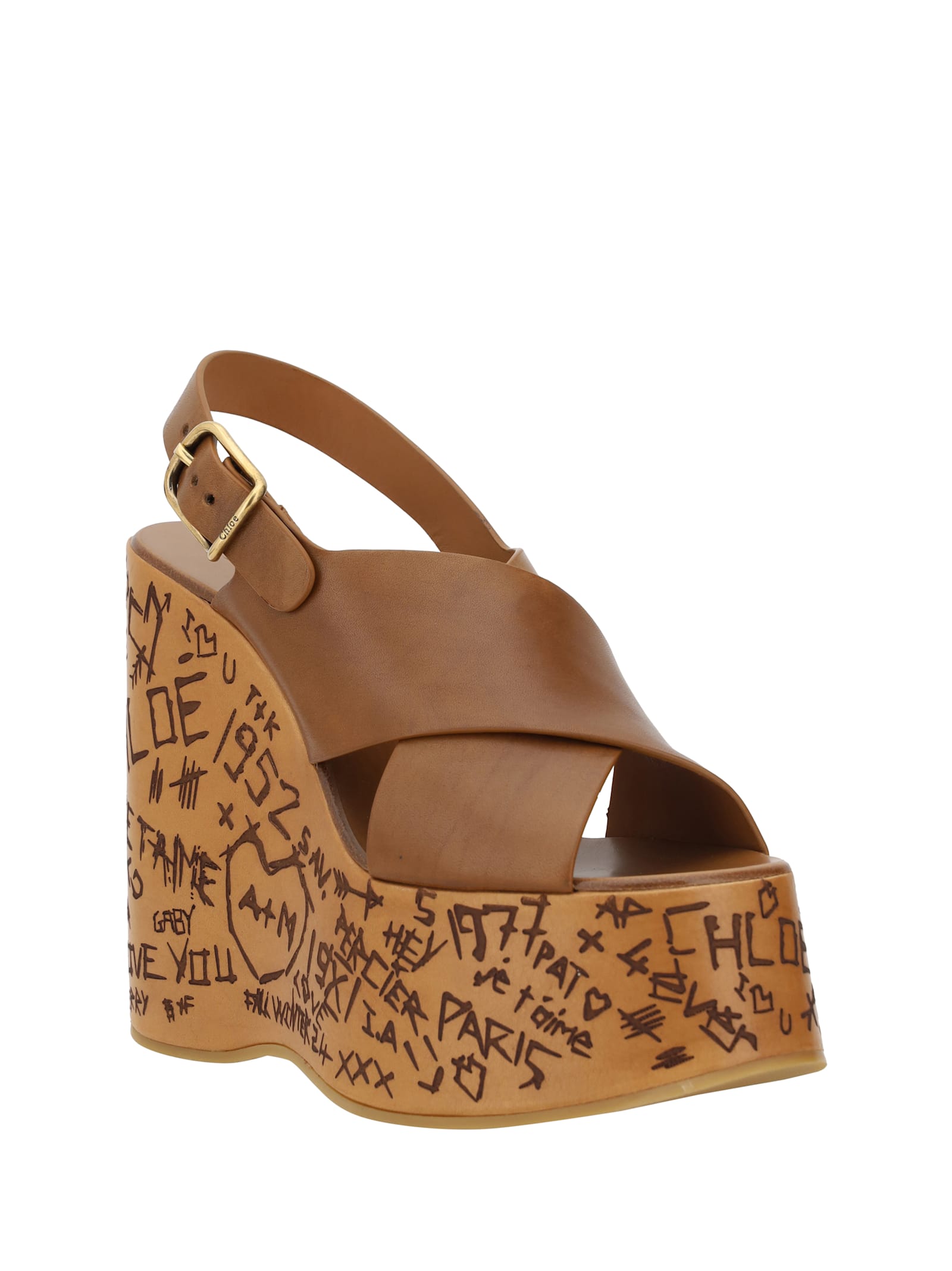 Shop Chloé Maxime Sandals In Ginger Brown