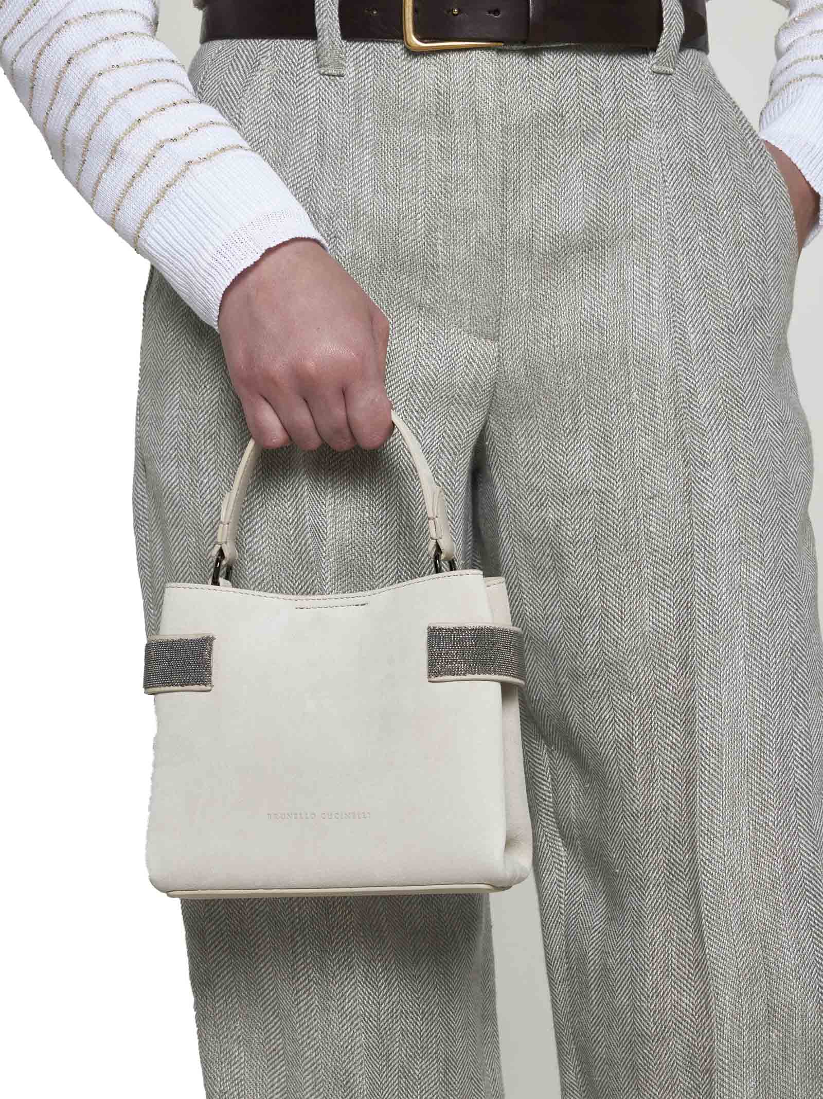 Shop Brunello Cucinelli Shoulder Bag In Ivory