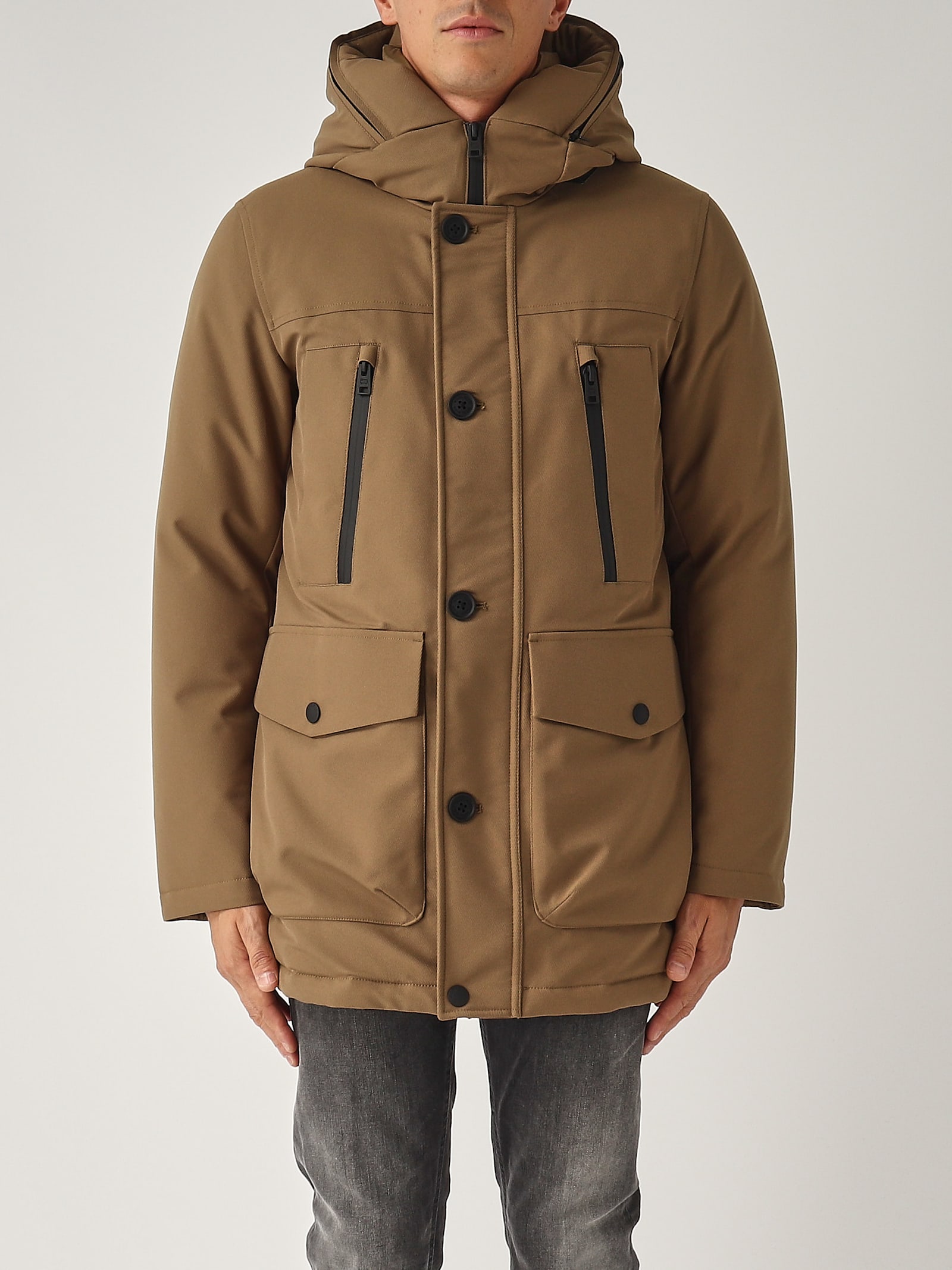 Woolrich Polly Twill Artic Jacket In Brown