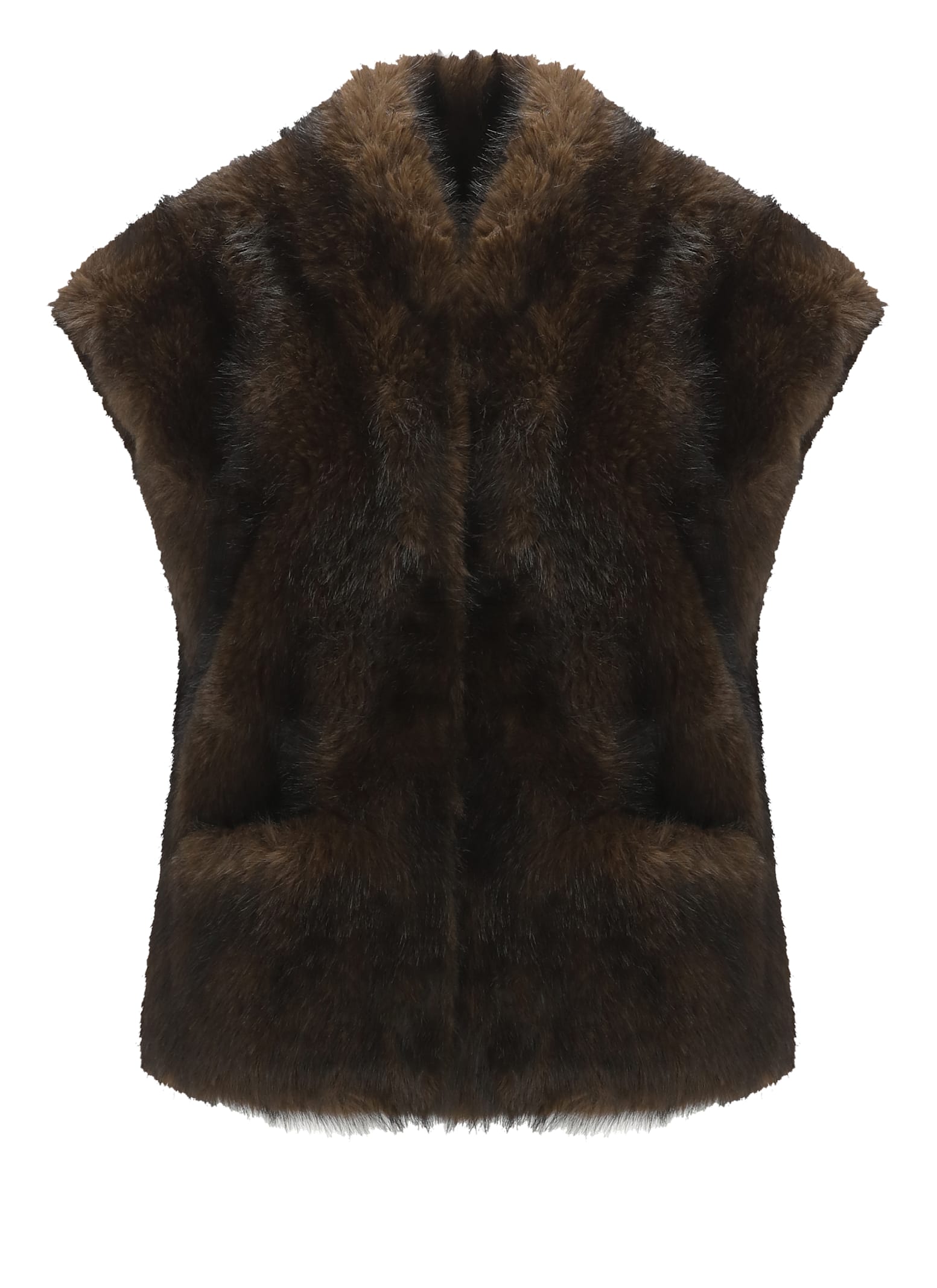 Betta Corradi Syntetic Fur Vest In Brown