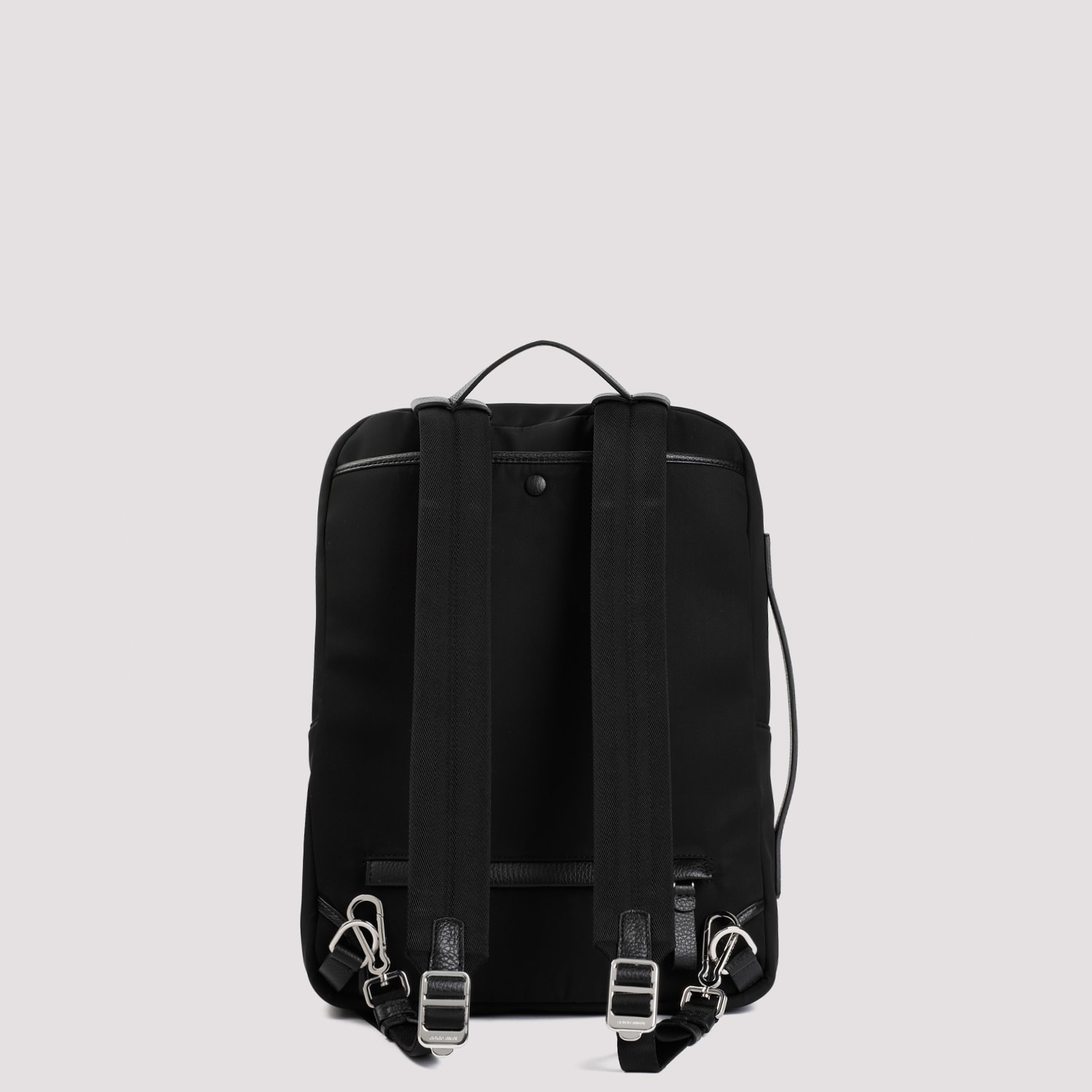 Giorgio Armani Backpack In Black Polyester In Nero