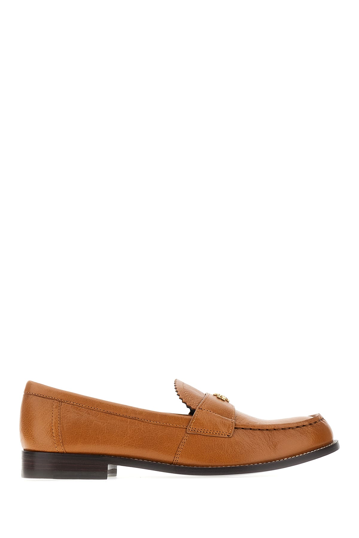 Shop Tory Burch Camel Leather Perry Loafers In 250