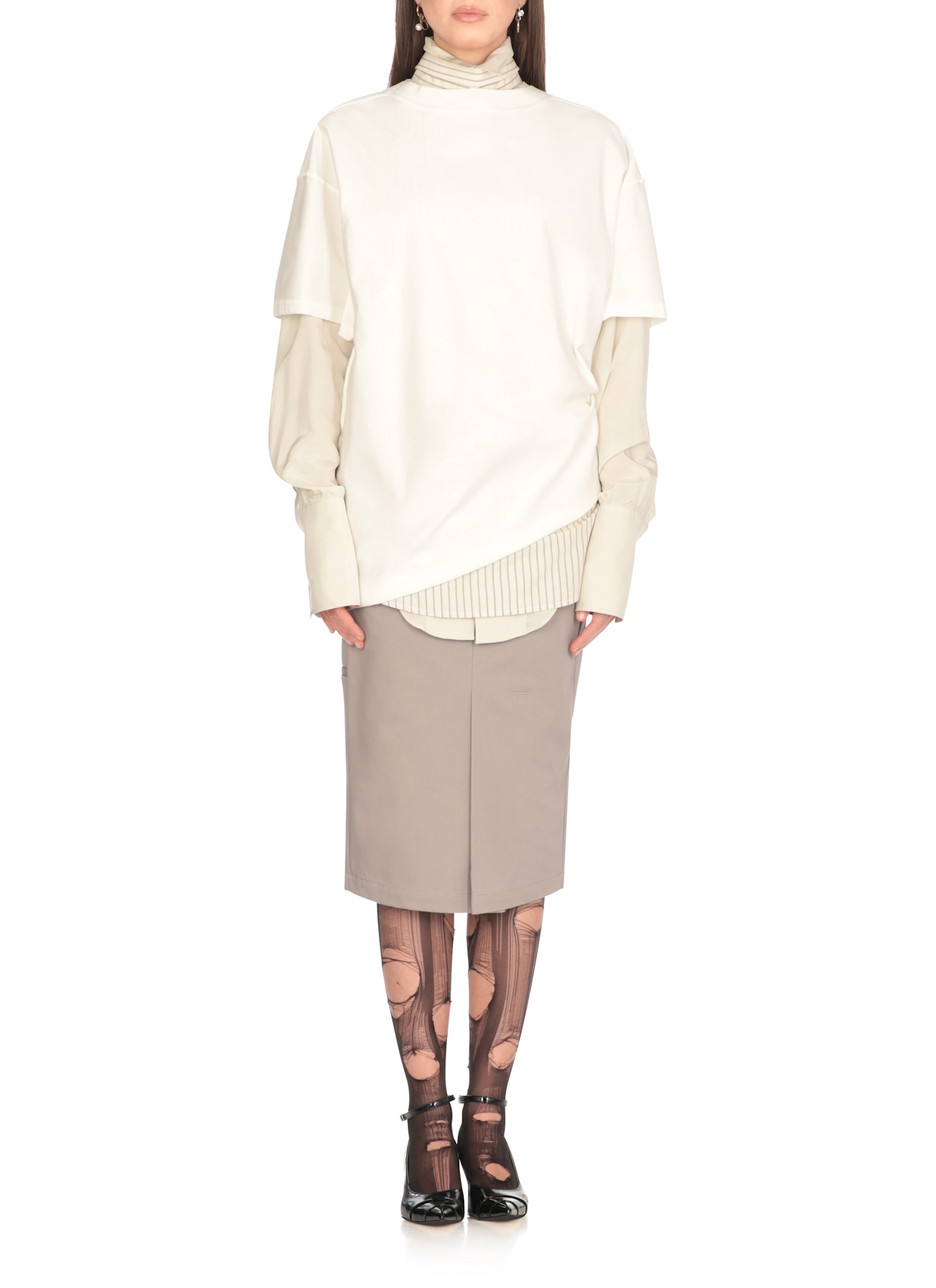 Maison Margiela Belt Loops Skirts In Gray