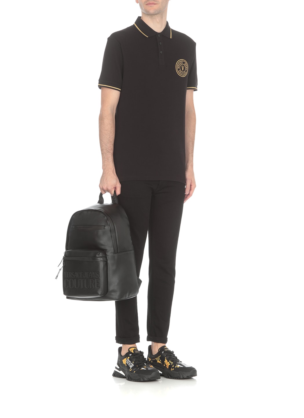 VERSACE JEANS COUTURE LOGOED POLO SHIRT
