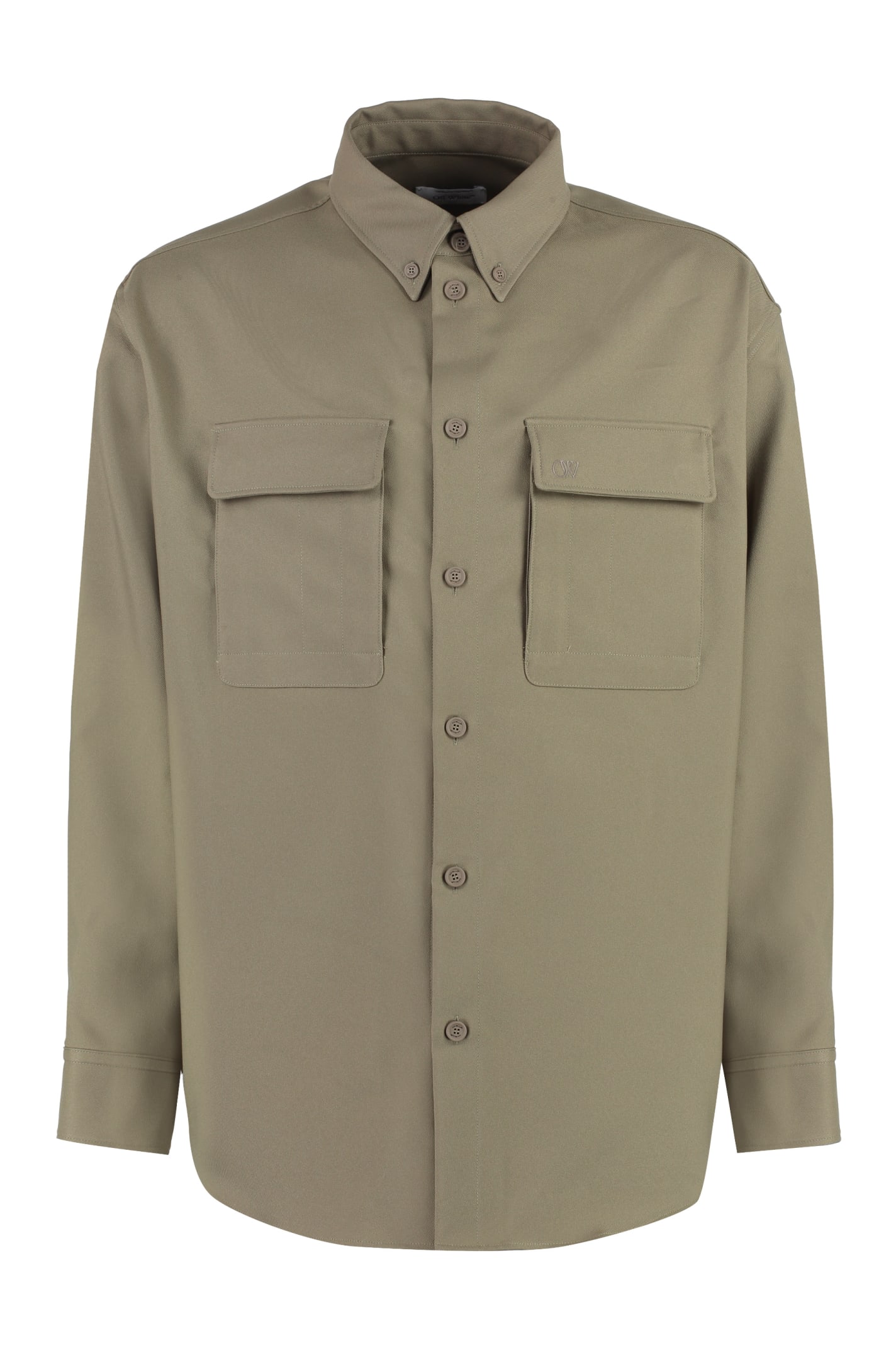 Shop Off-white Technical Fabric Overshirt In Beige