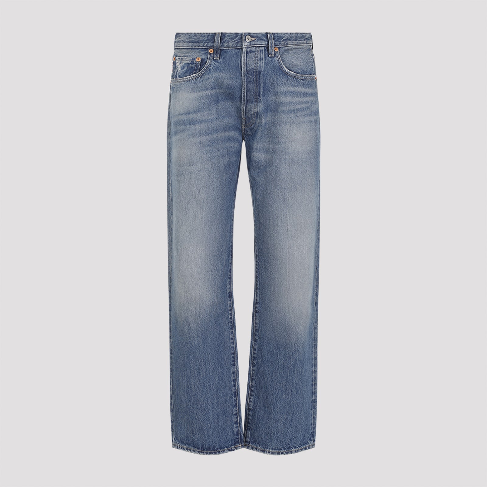 Shop Valentino Denim Pants In Medium Blue Denim