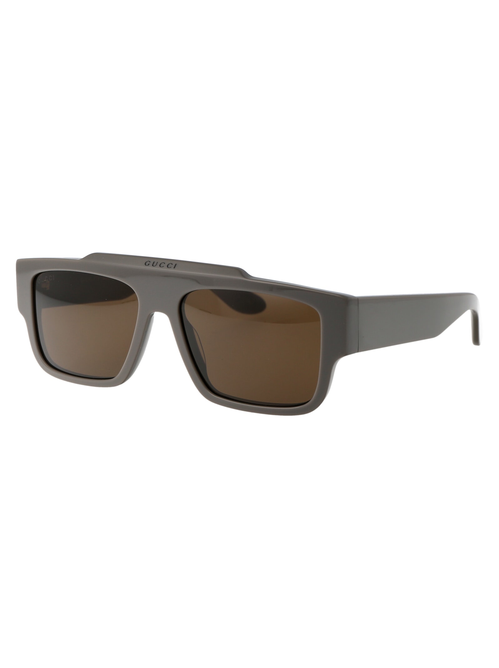 Shop Gucci Gg1460s Sunglasses In 003 Grey Grey Brown