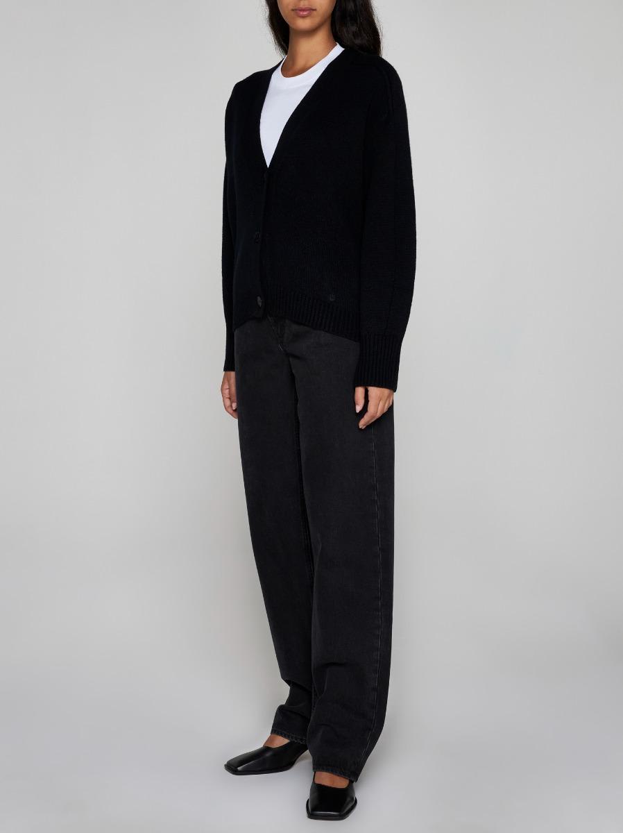 Shop Loulou Studio Zanzibar Wool And Cashmere Cardigan In Black