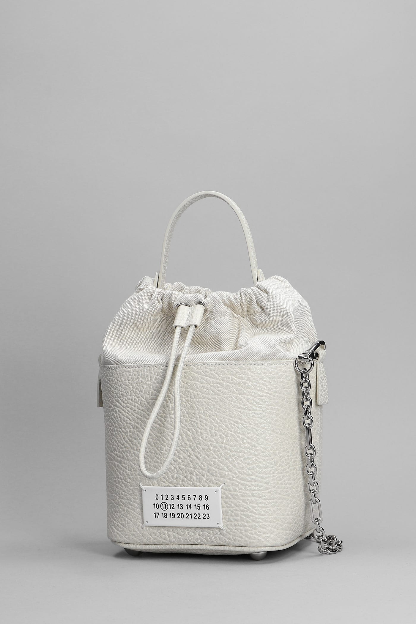 Shop Maison Margiela Hand Bag In White Leather
