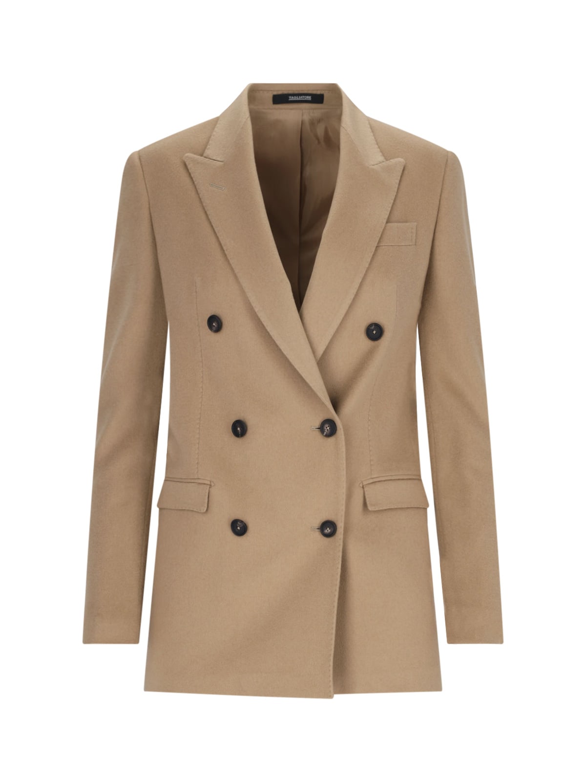 Shop Tagliatore Cashmere Double Breasted Blazer In Brown