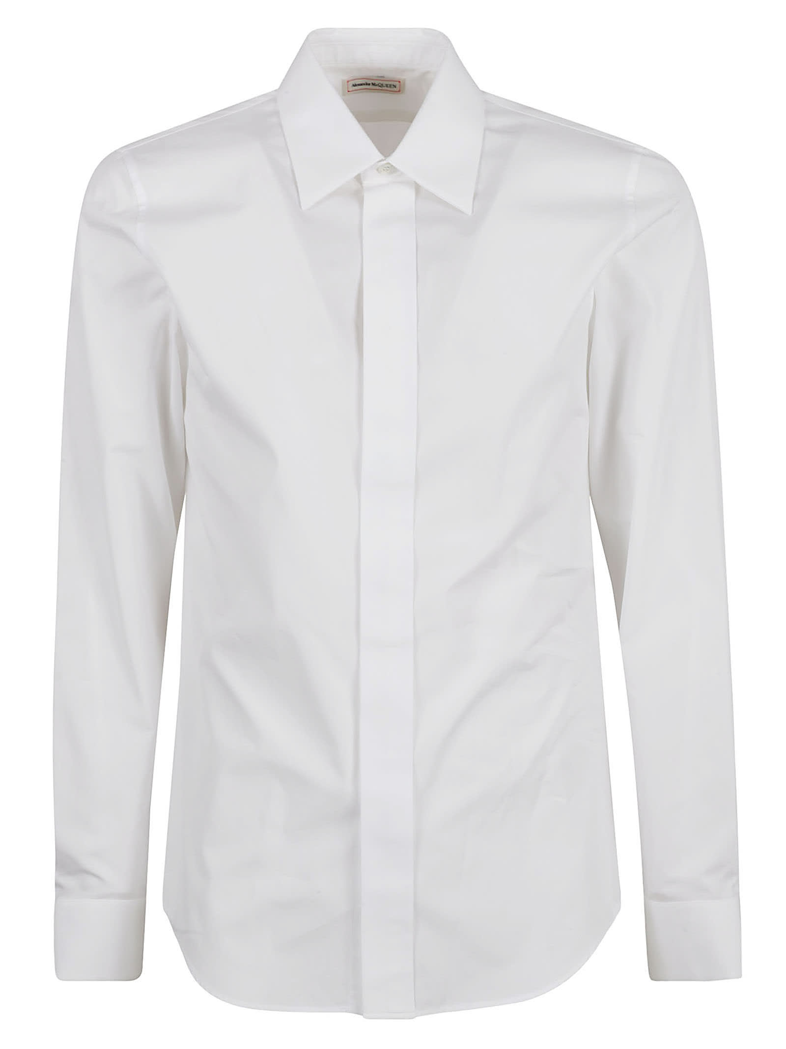 Shop Alexander Mcqueen Folded Placket Shirt In White