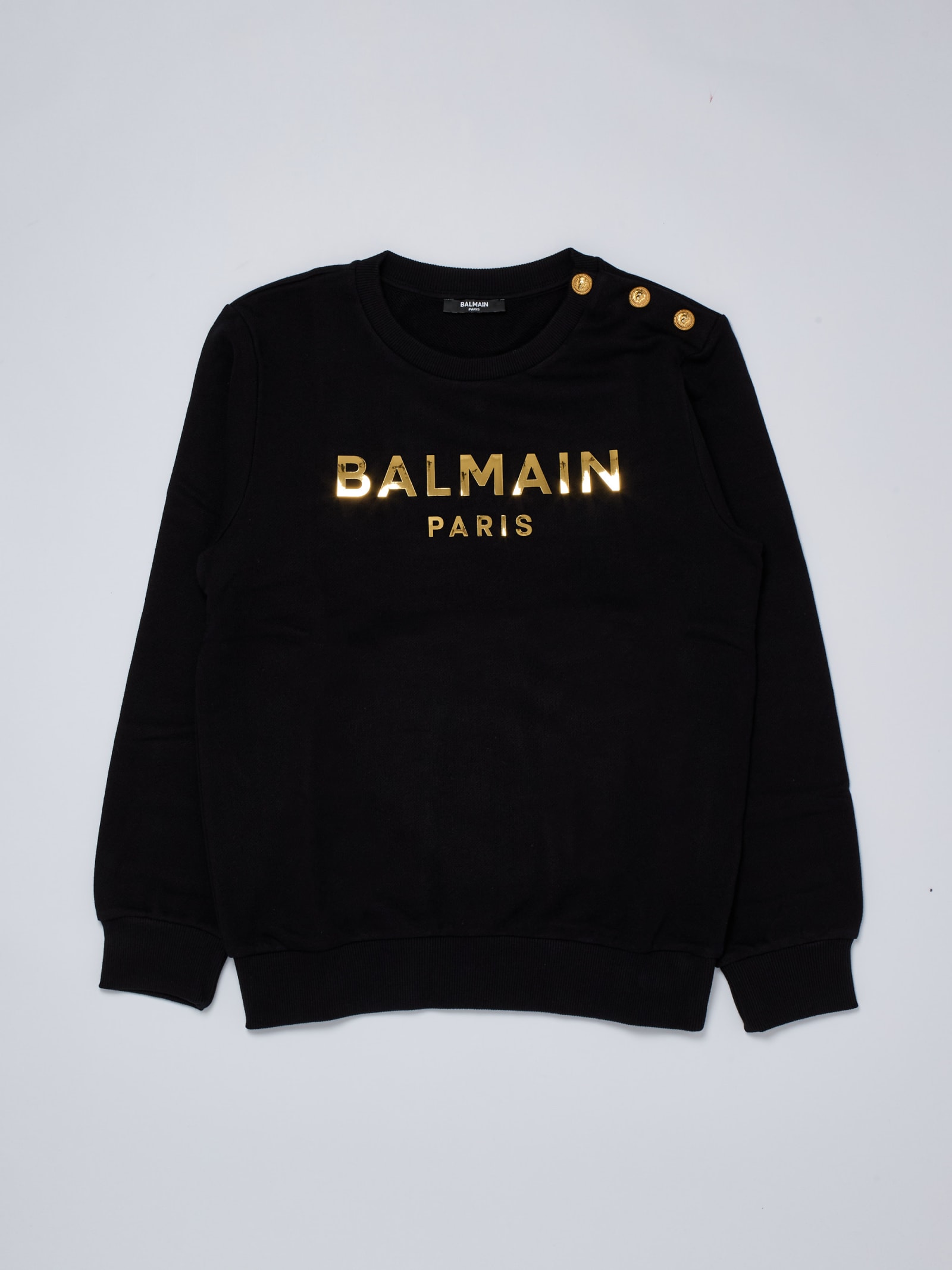 Balmain Kids' Sweatshirt Sweatshirt In Nero-oro