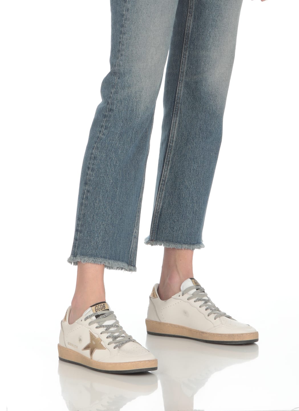 Shop Golden Goose Ballstar Sneakers In White