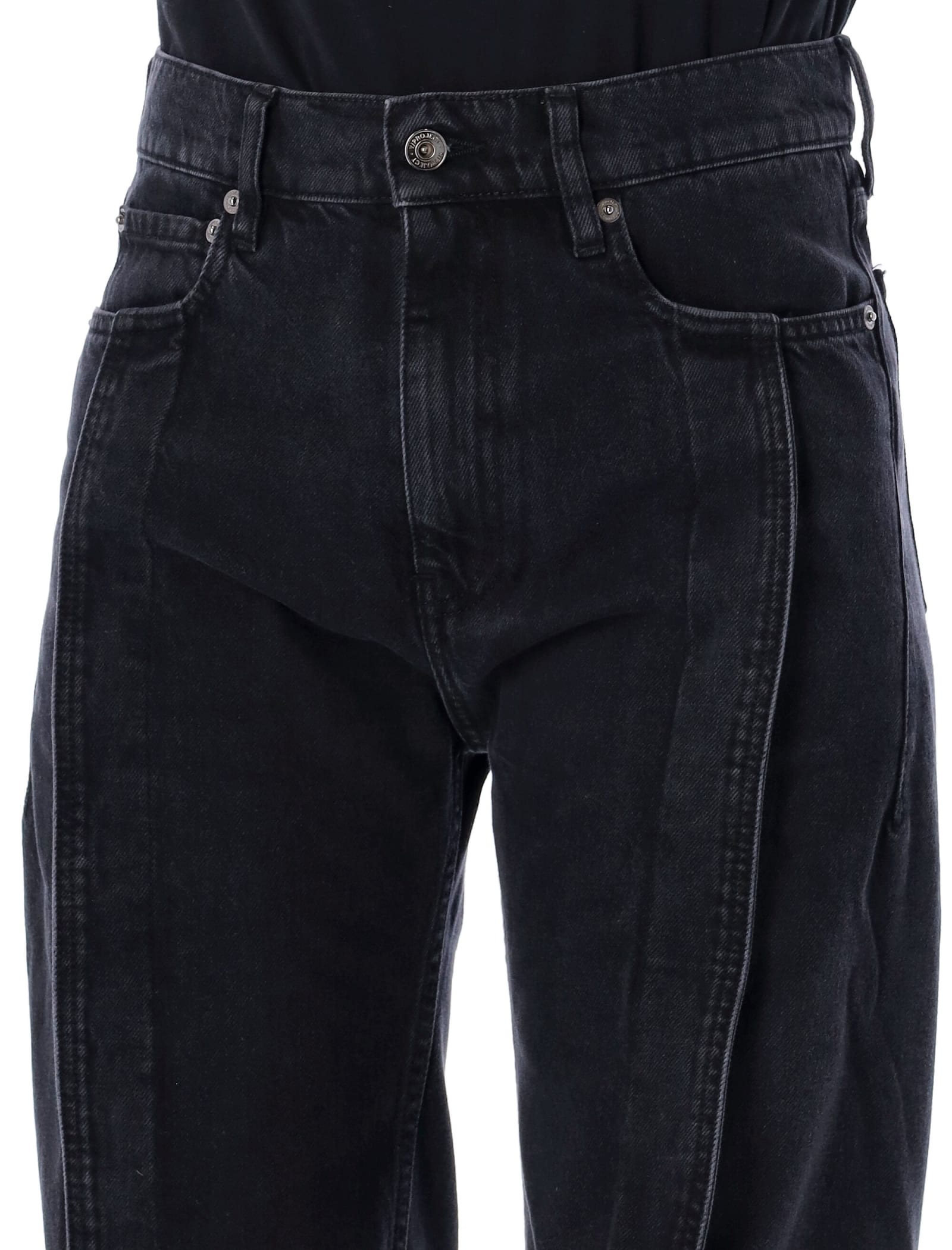 Shop Y/project Banana Denim Jeans In Black