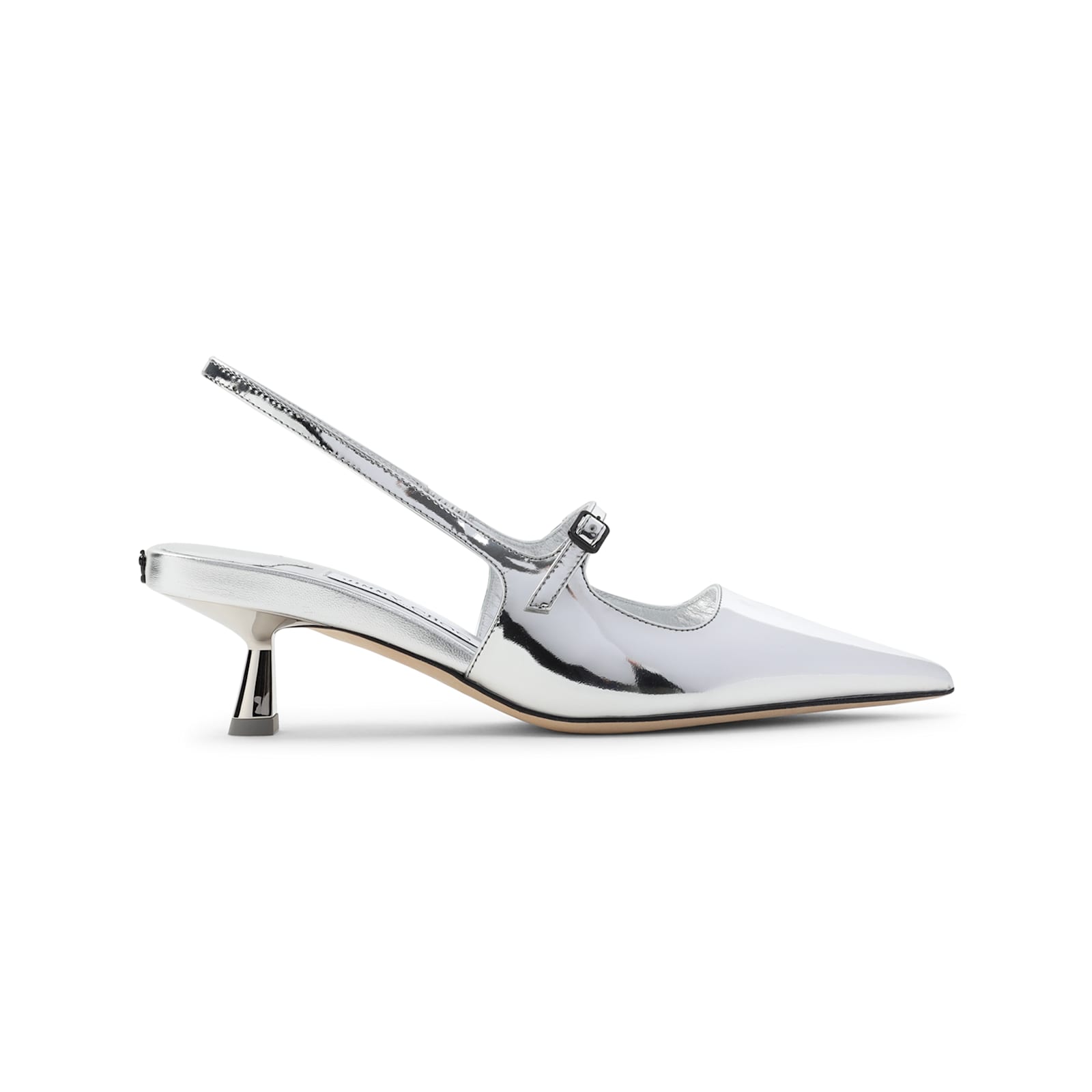 Jimmy Choo 'didi 45' Gold Colored Pumps With Patent Finish In Silver